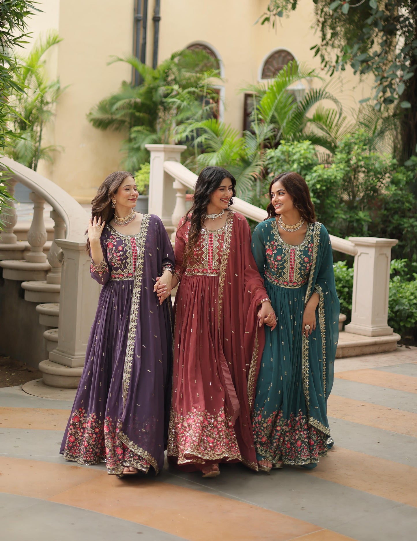 Light Purple Georgette with Rich Sequins Embroidered work