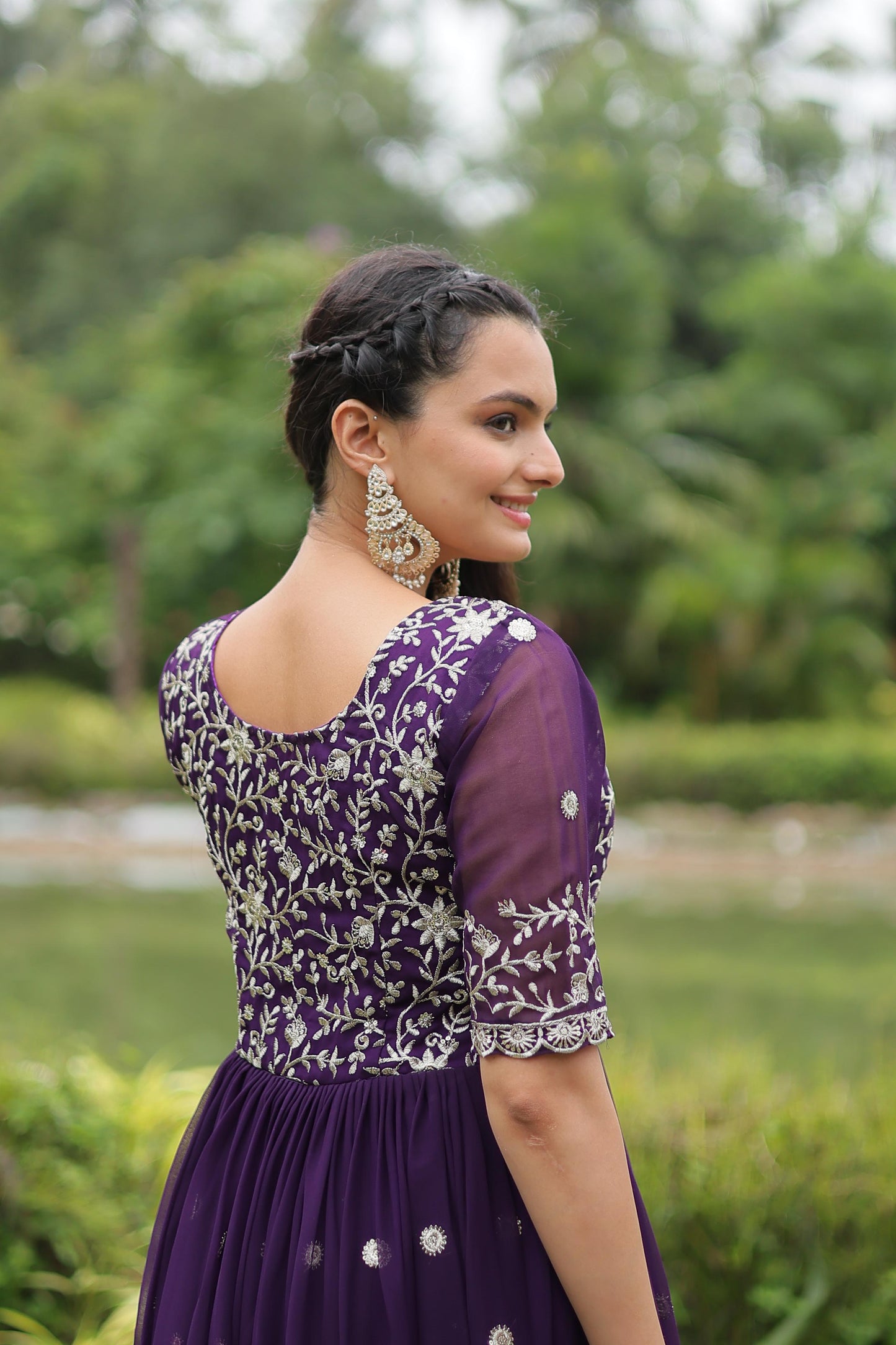Maroon Embroidery Zari and Sequins work Gown