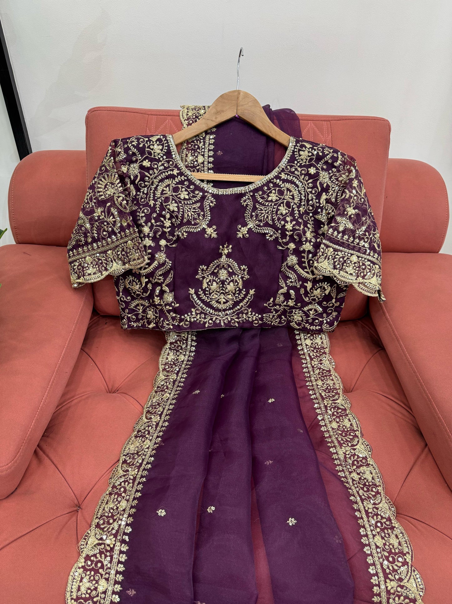 Wine Heavy Organza Silk