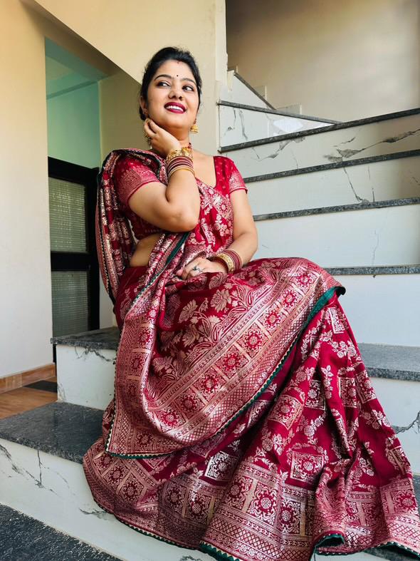 Pure Soft Kolkata Ajrakh Viscose Patola Silk Saree