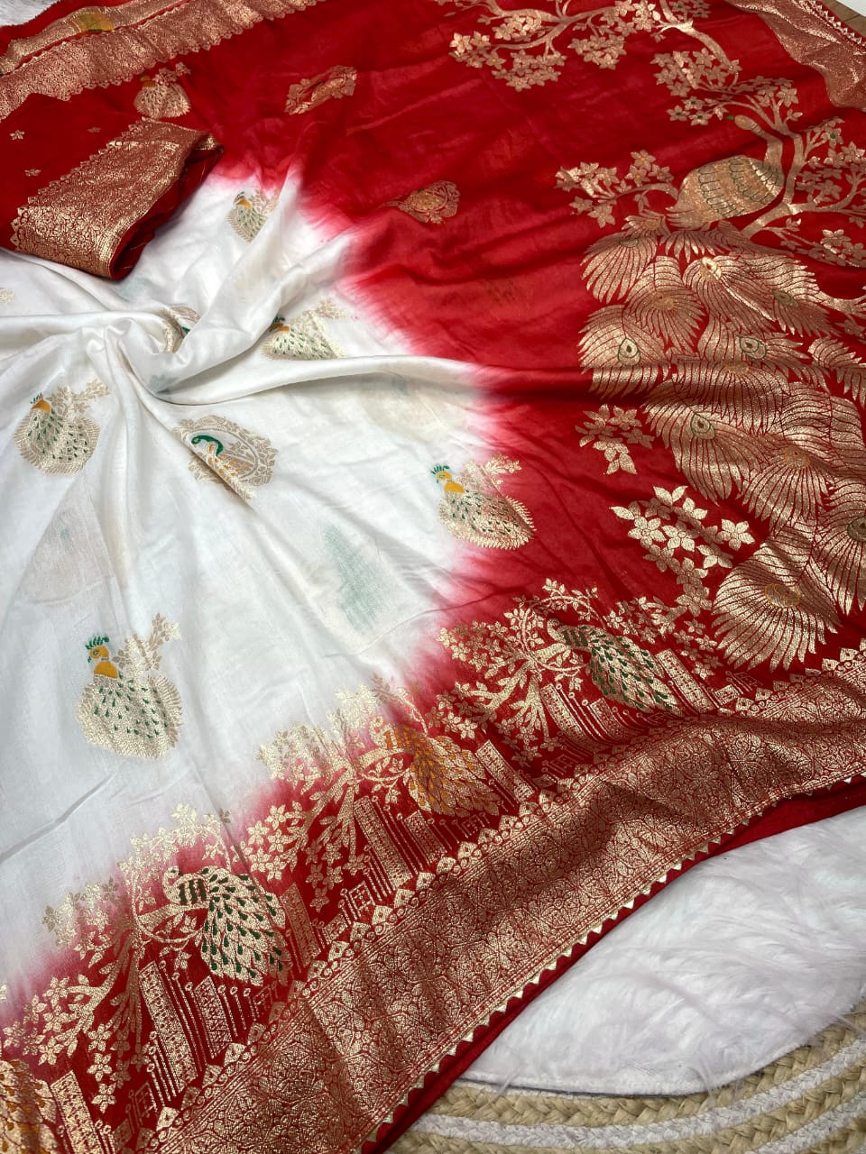 Dola Silk with Hand Dyeing Saree