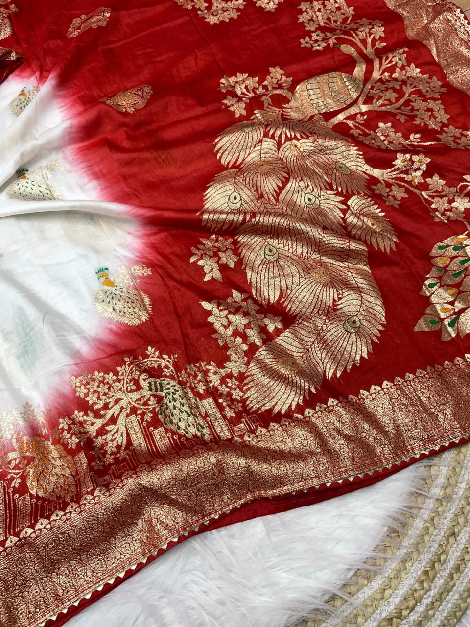 Dola Silk with Hand Dyeing Saree
