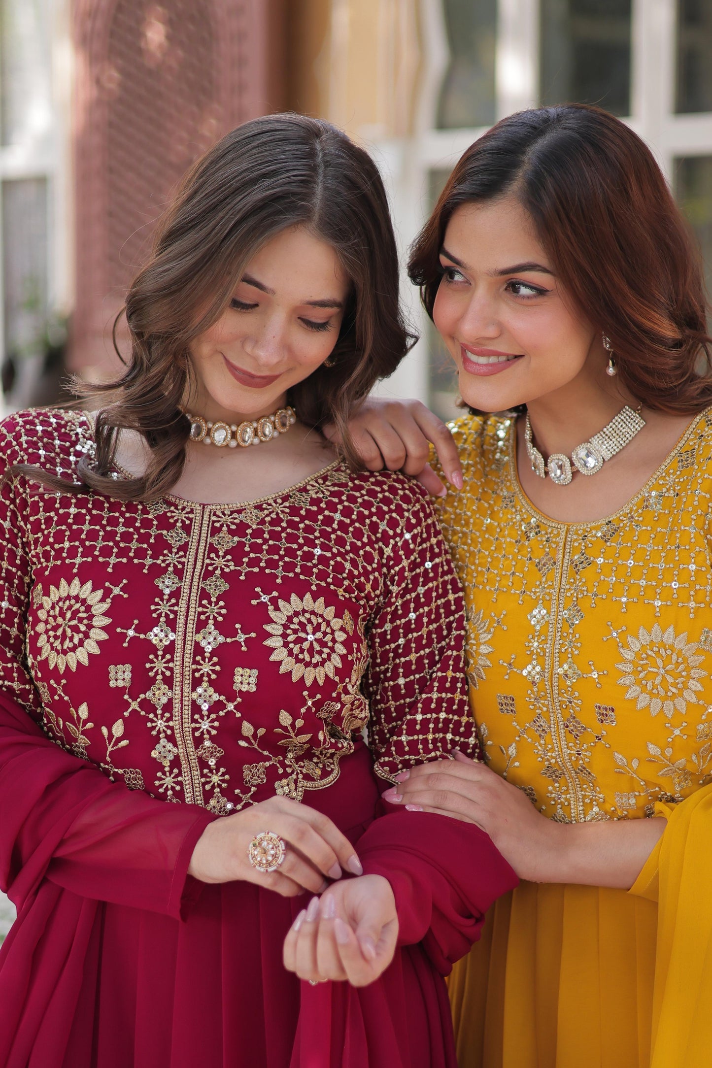 Primium Georgette with Attractive Embroidered Work Gown With Dupatta