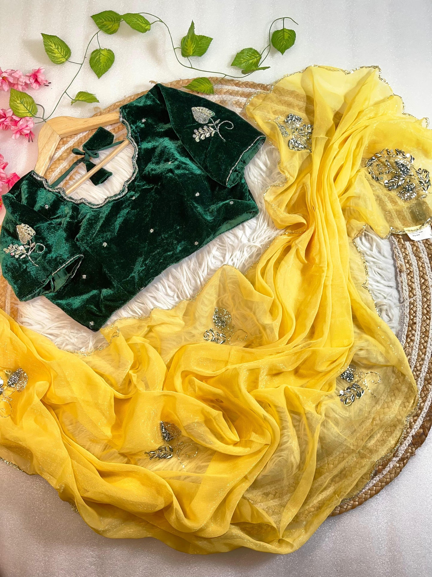 Pure Soft Shimmer Silk With UnStiched Blouse Saree