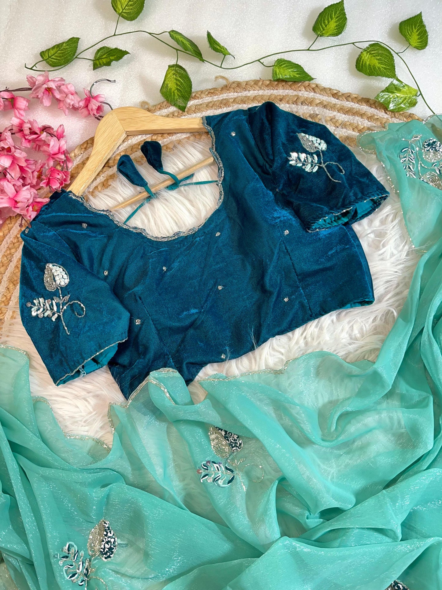 Pure Soft Shimmer Silk With UnStiched Blouse Saree