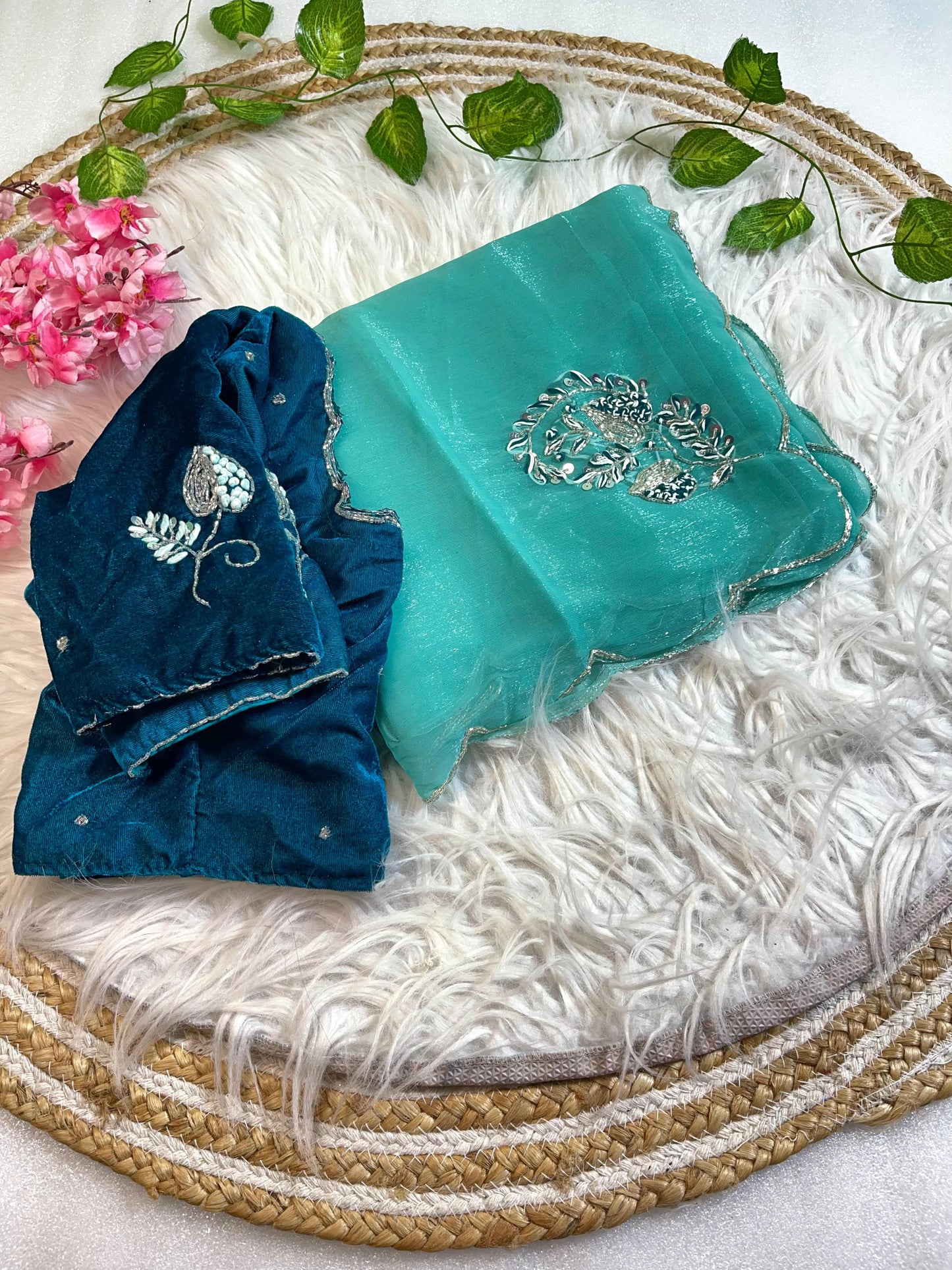Pure Soft Shimmer Silk With UnStiched Blouse Saree