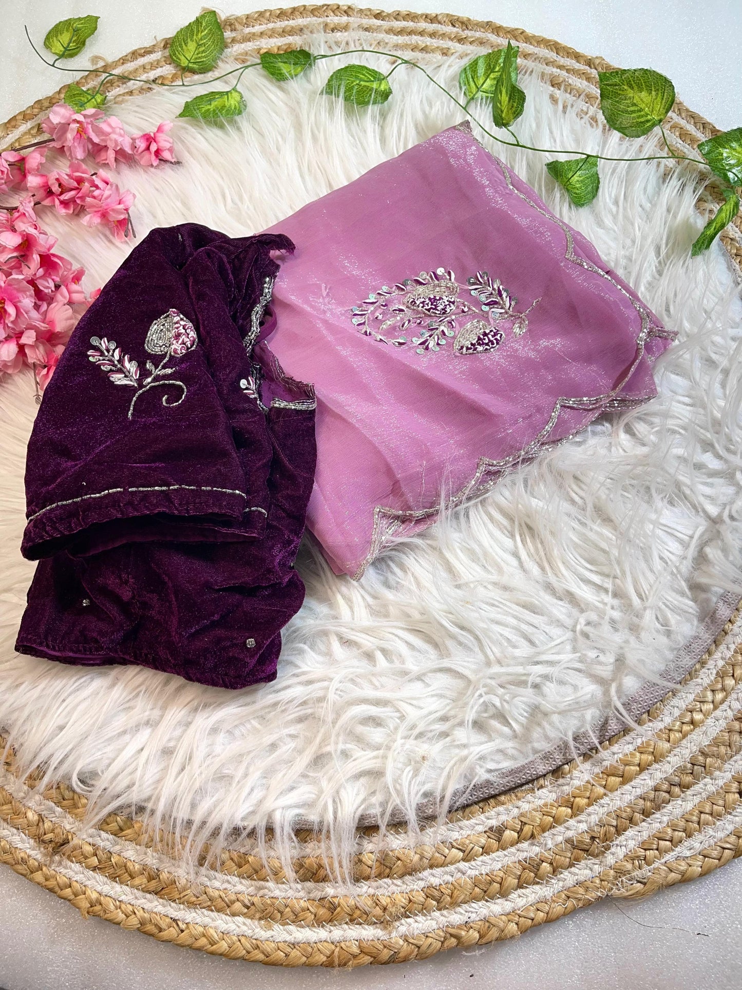 Pure Soft Shimmer Silk With UnStiched Blouse Saree