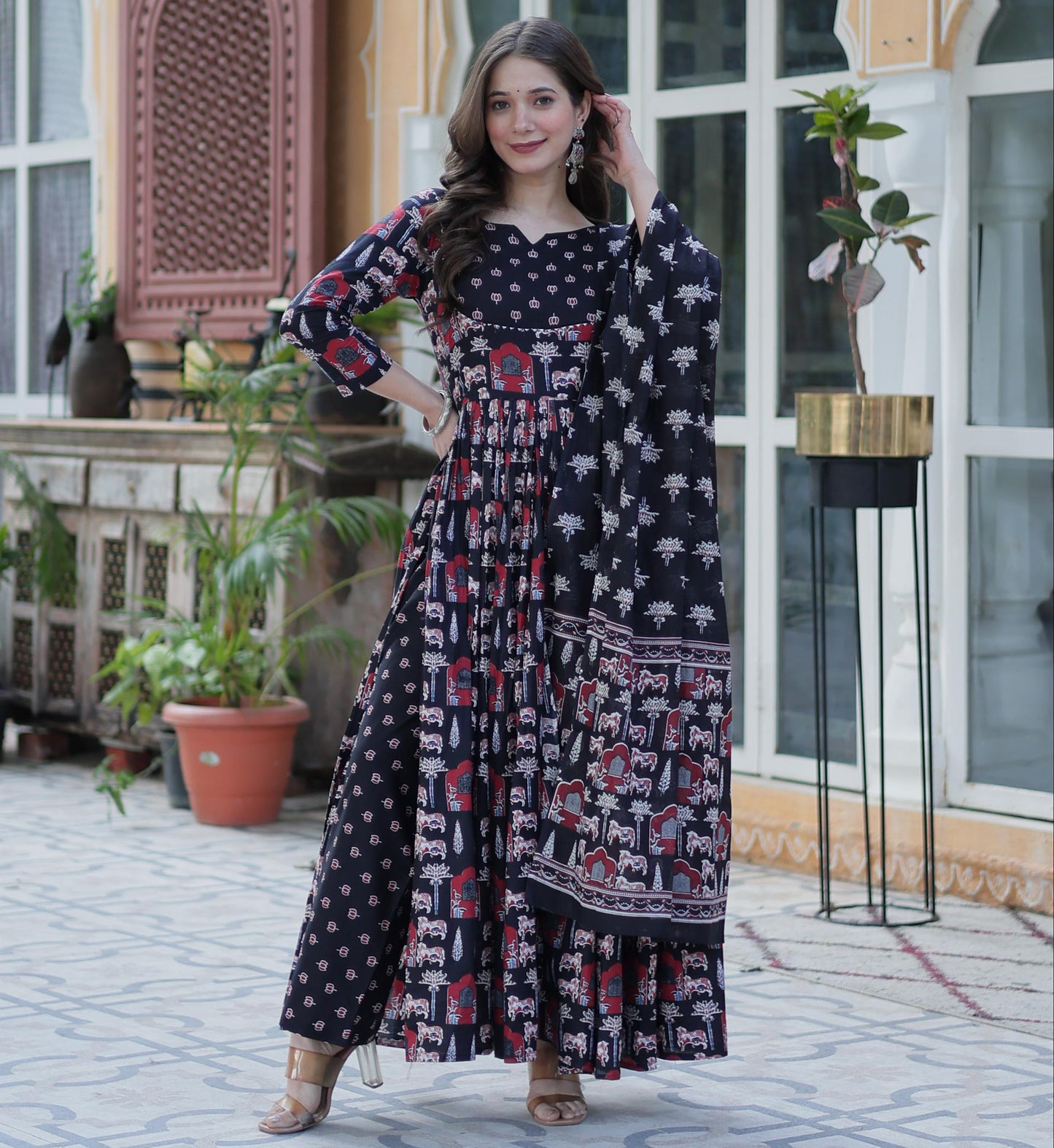 Pure Cotton 3pc Kurta Set