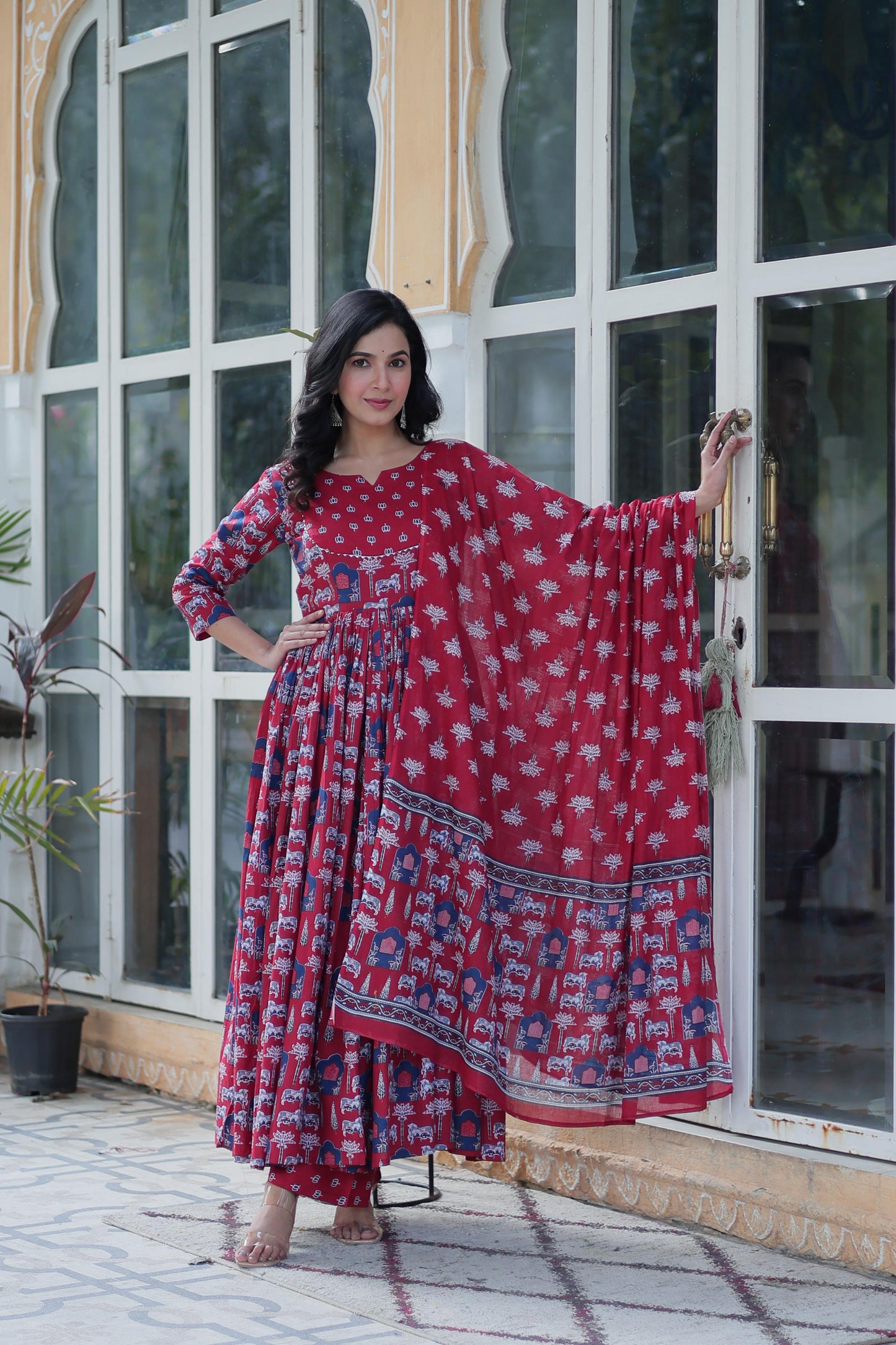Pure Cotton 3pc Kurta Set