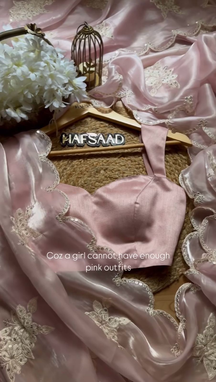 Baby Pink Heavy Zimmy Chu Thread Sequins Work Saree