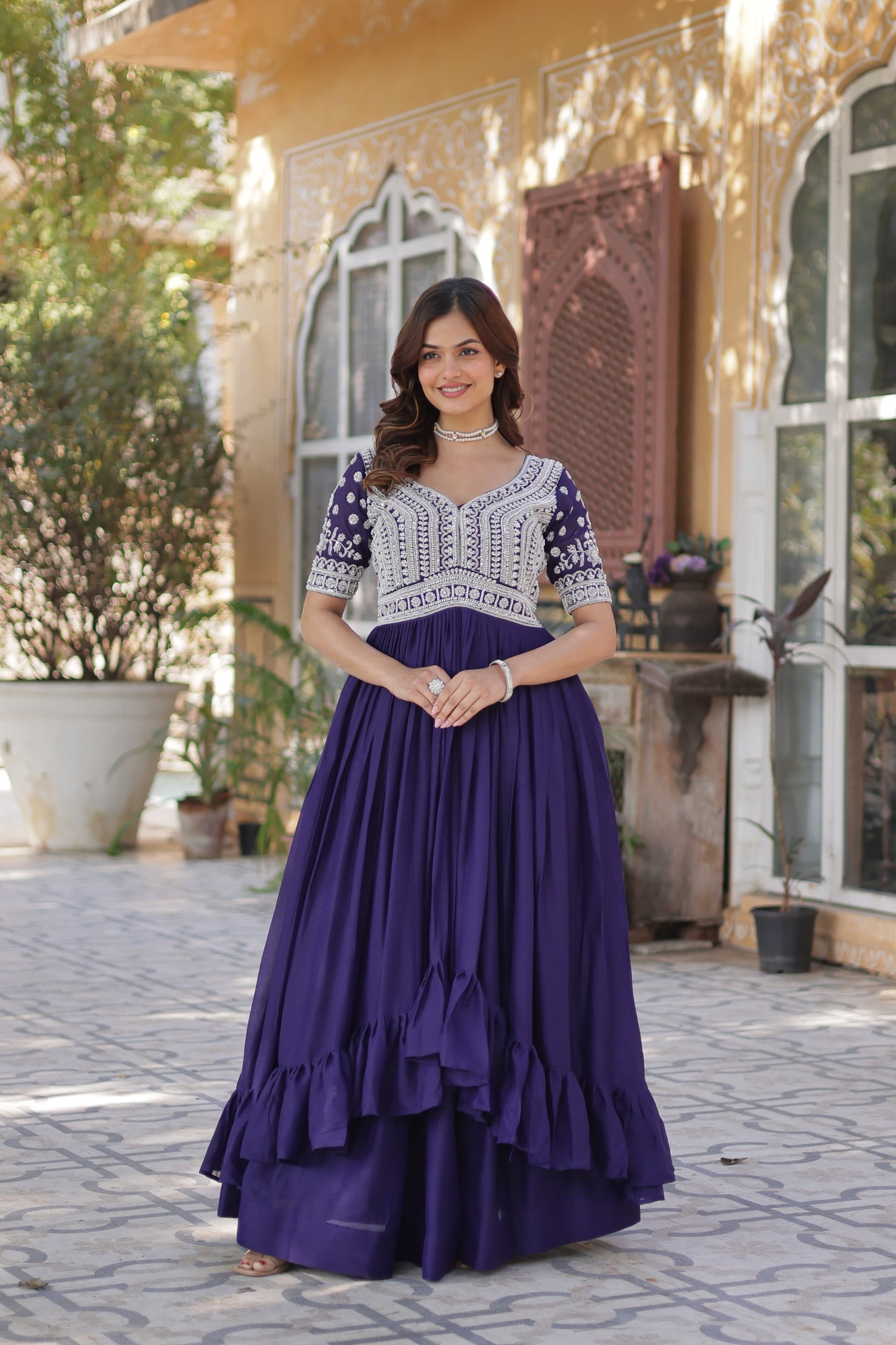Star Georgette with Embroidery & Sequins Work Lehenga With Kurti