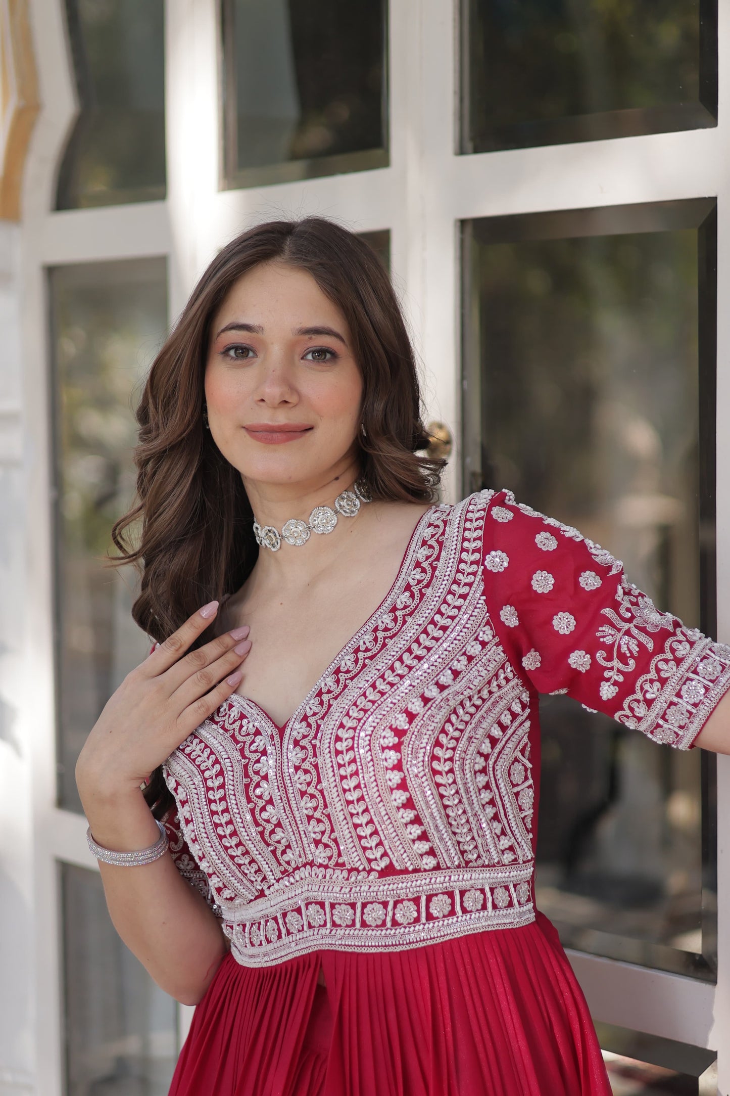 Star Georgette with Embroidery & Sequins Work Lehenga With Kurti