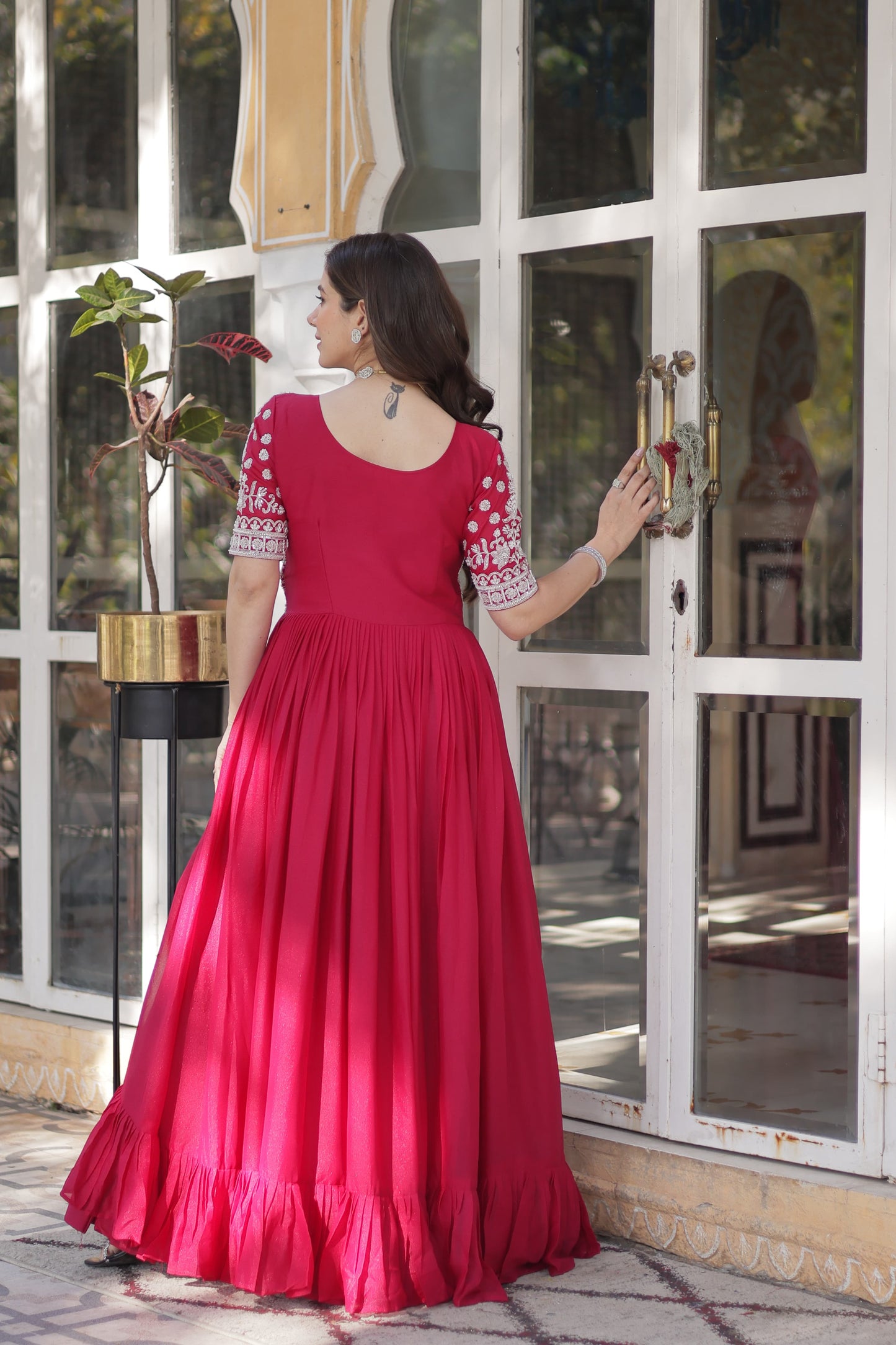 Star Georgette with Embroidery & Sequins Work Lehenga With Kurti