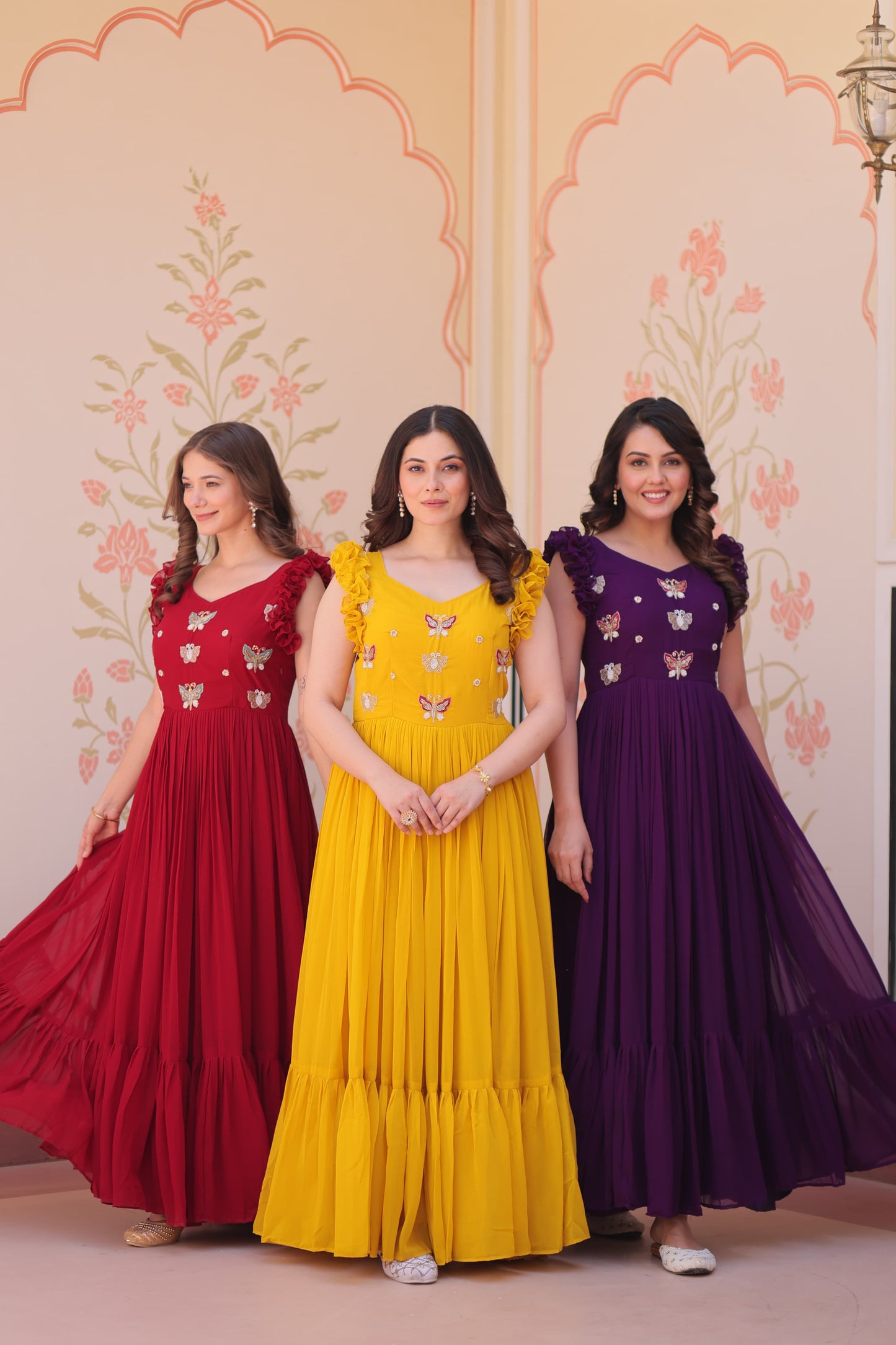 Faux Blooming Multithreaded Gown