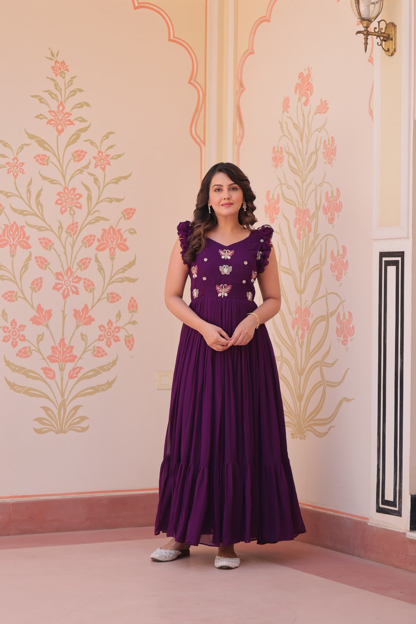 Faux Blooming Multithreaded Gown