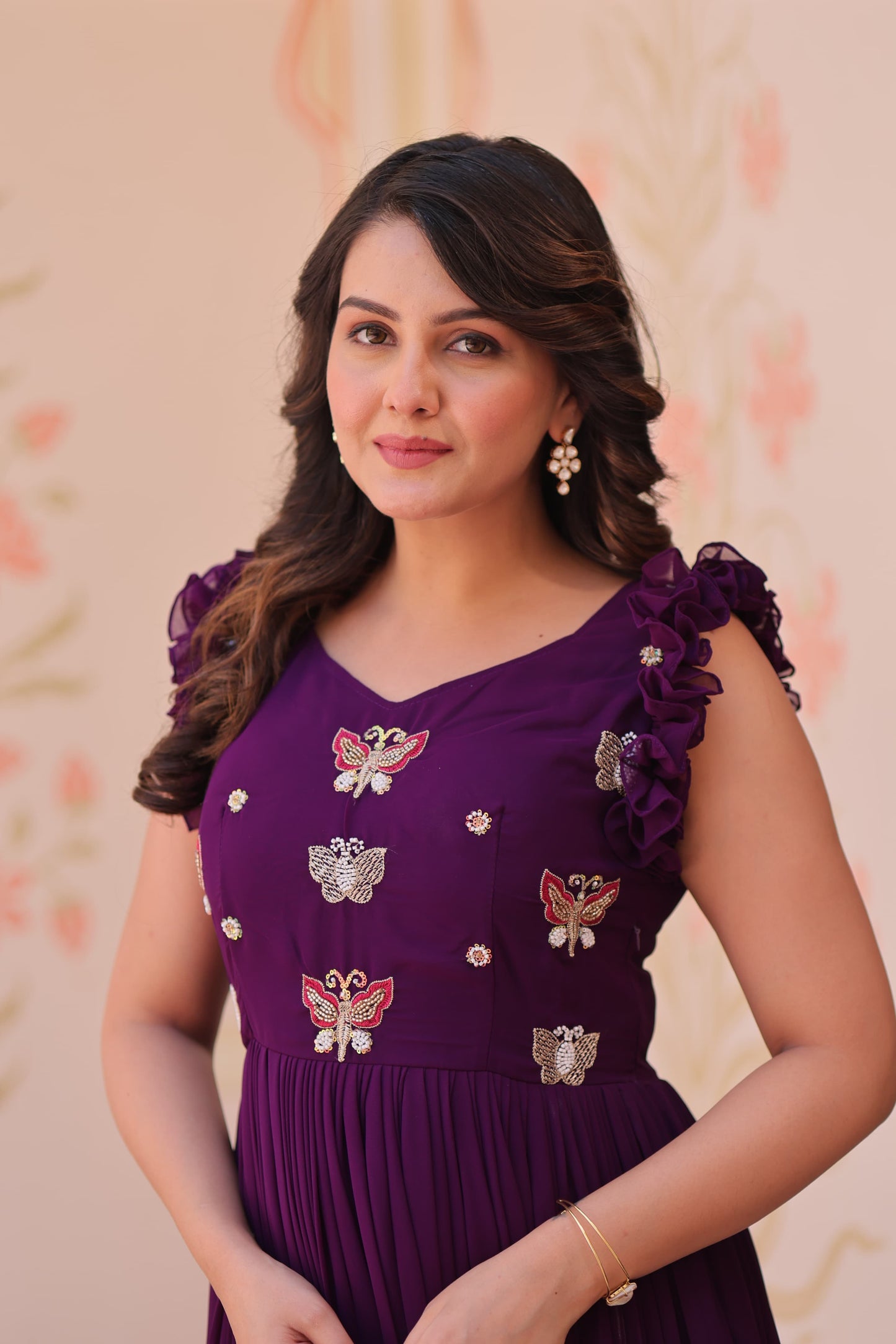 Faux Blooming Multithreaded Gown
