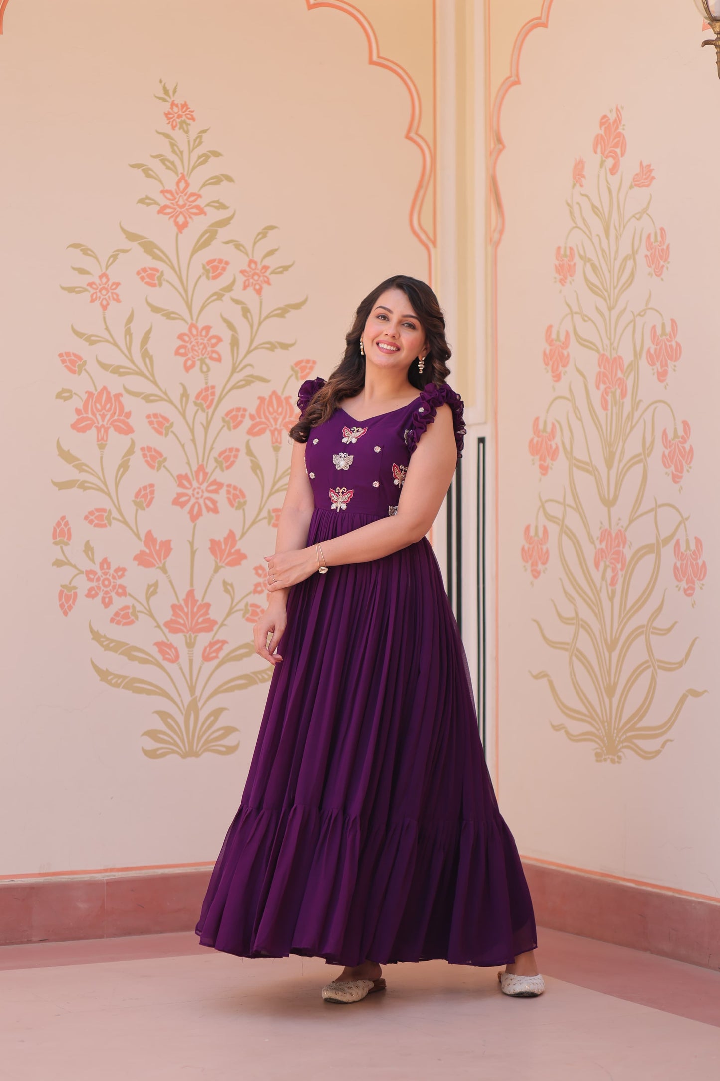 Faux Blooming Multithreaded Gown