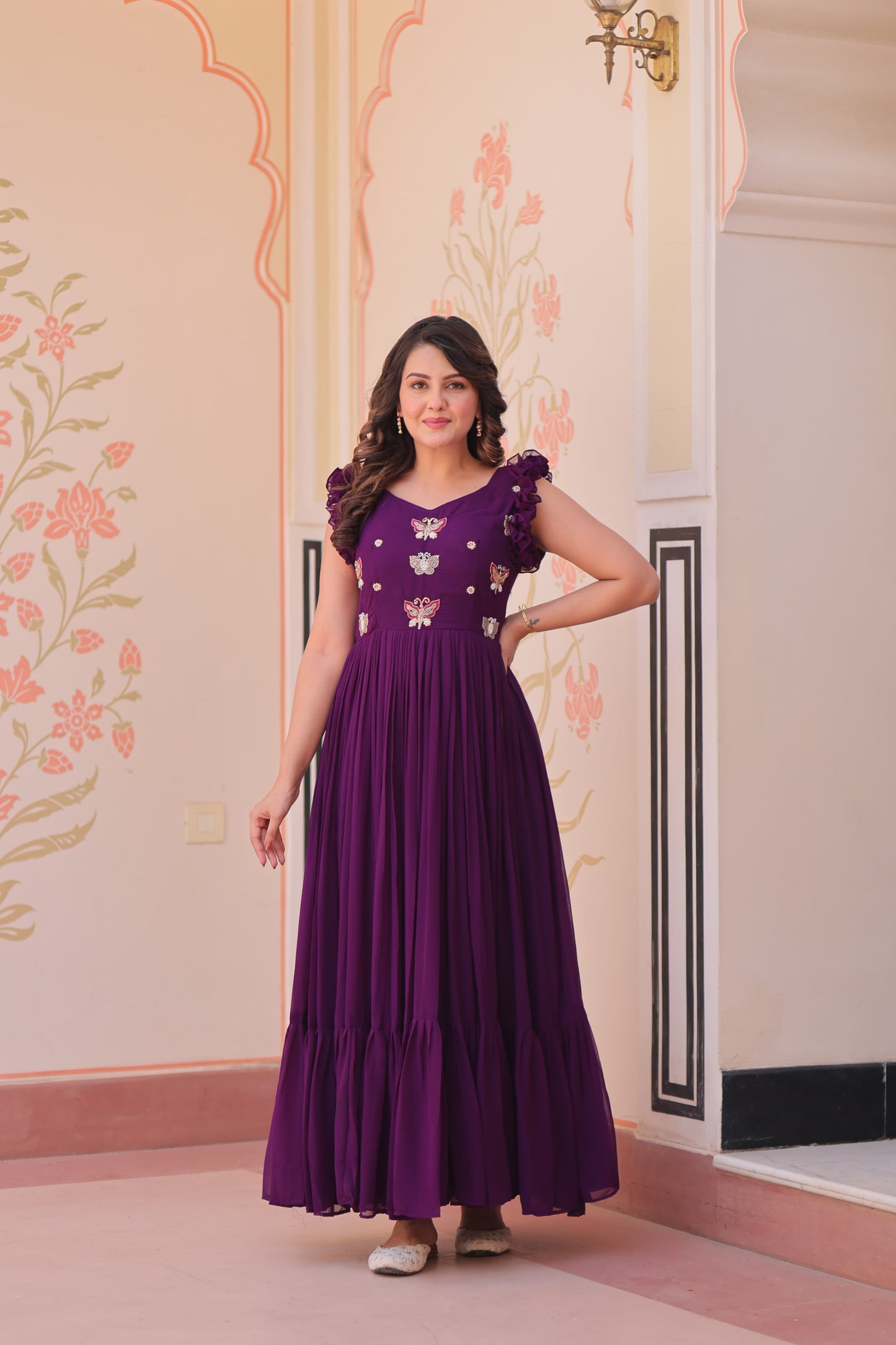 Faux Blooming Multithreaded Gown