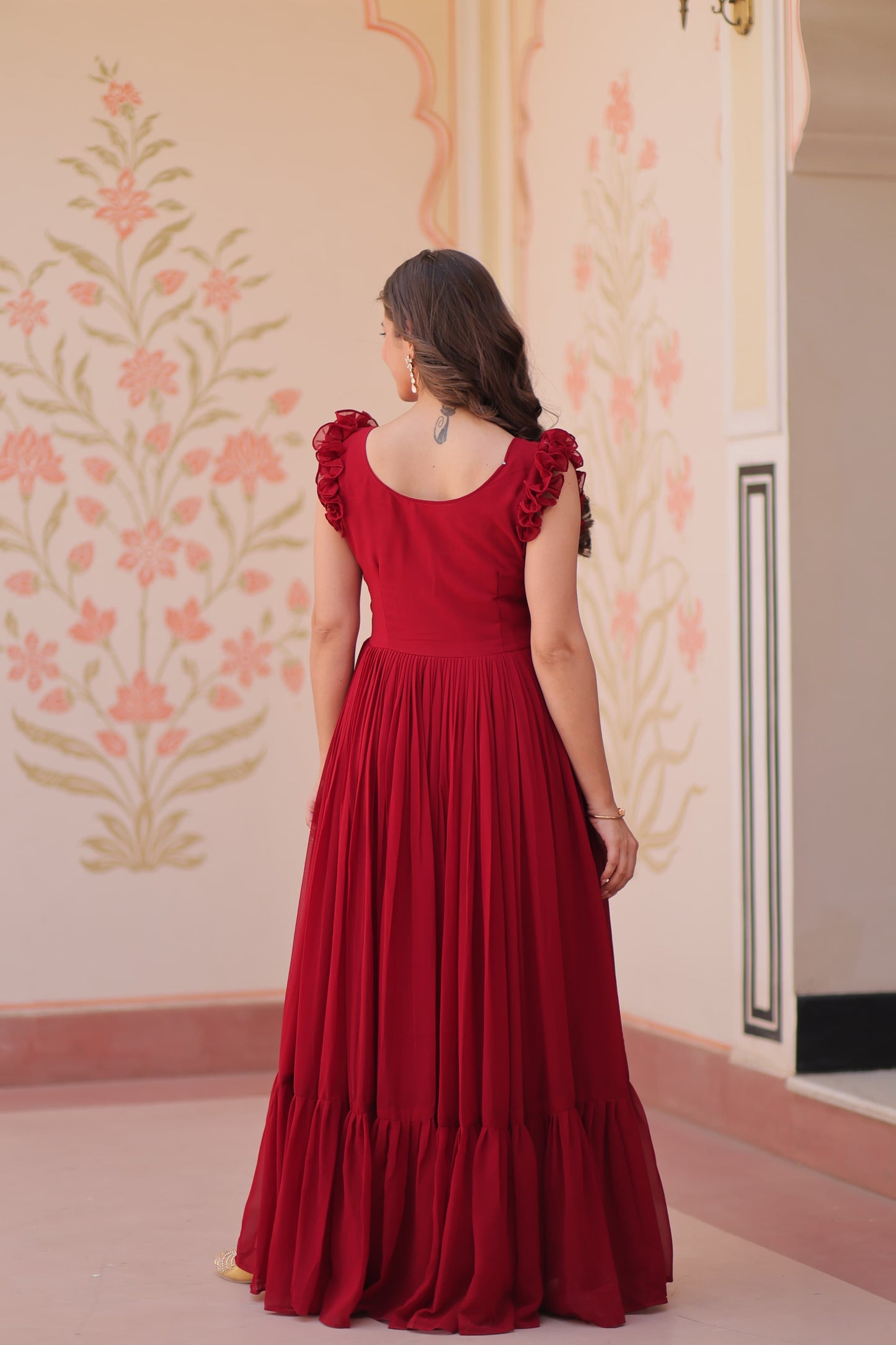 Faux Blooming Multithreaded Gown