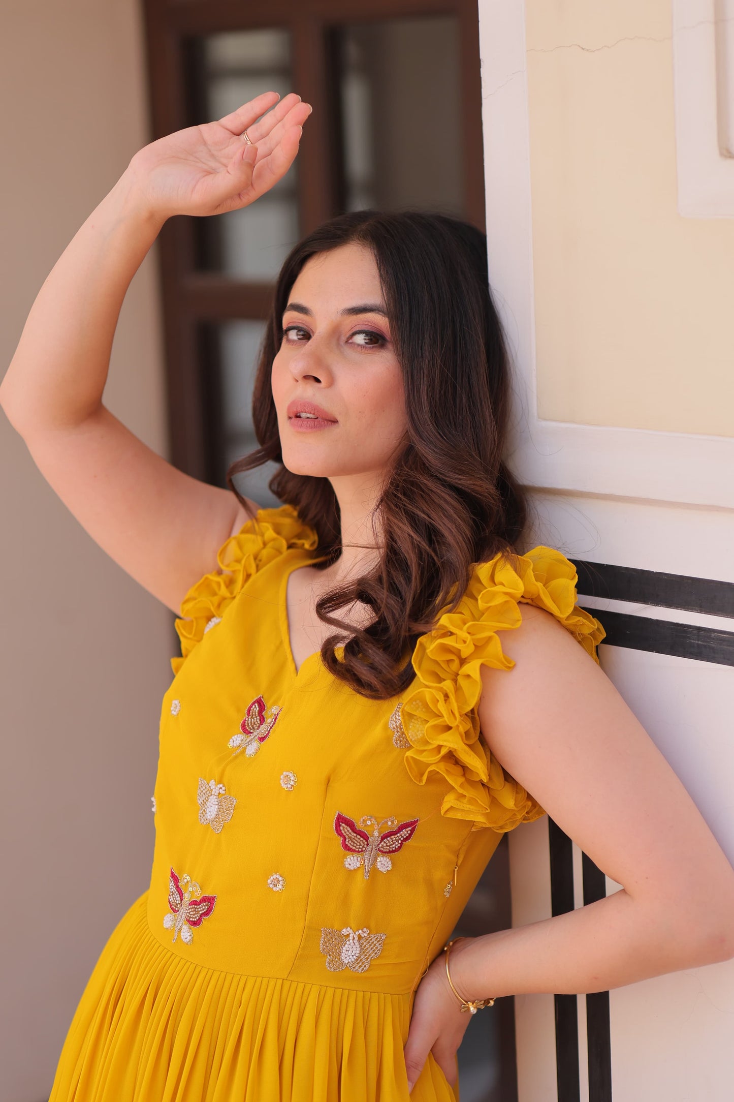 Faux Blooming Multithreaded Gown