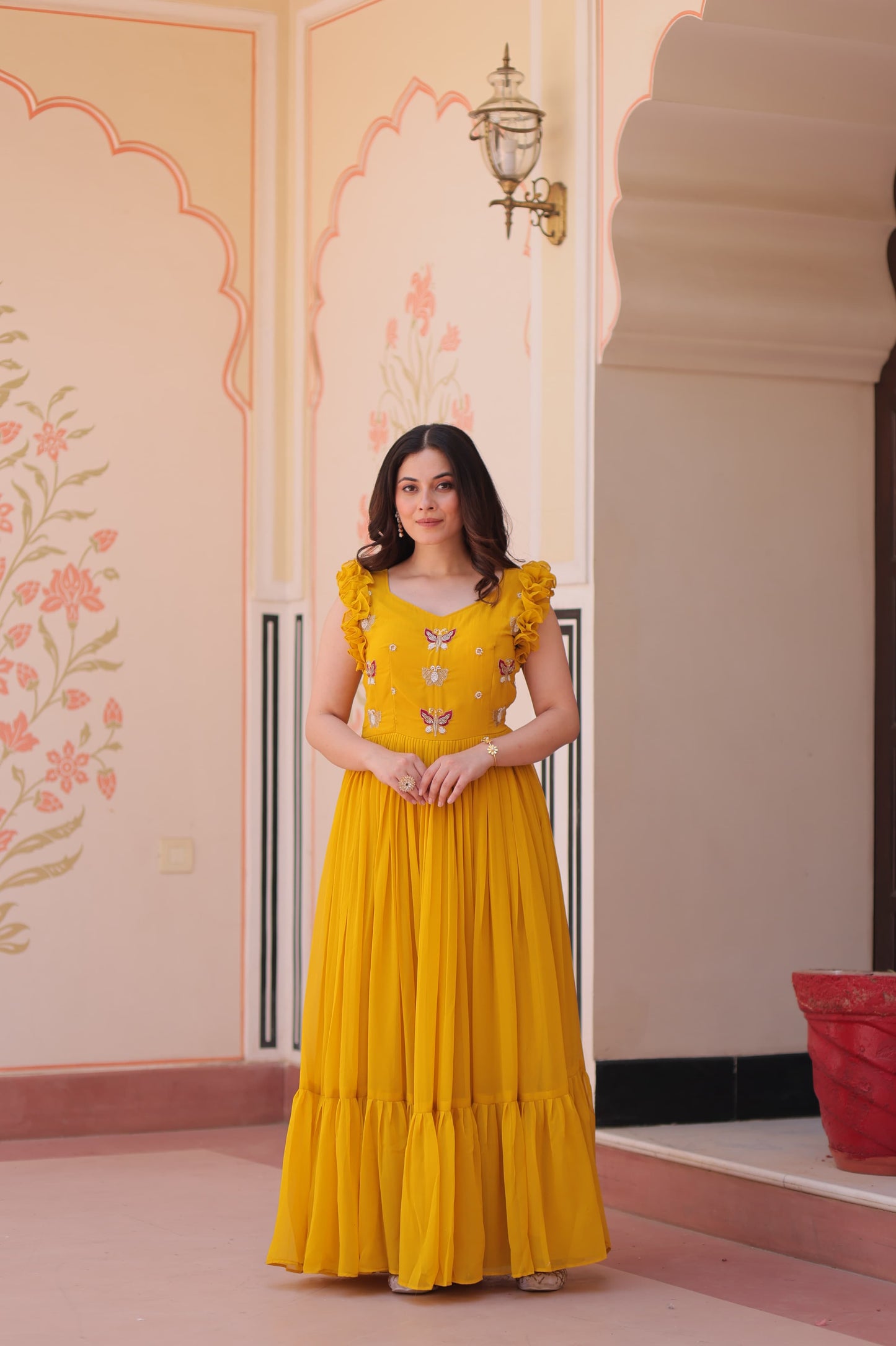 Faux Blooming Multithreaded Gown