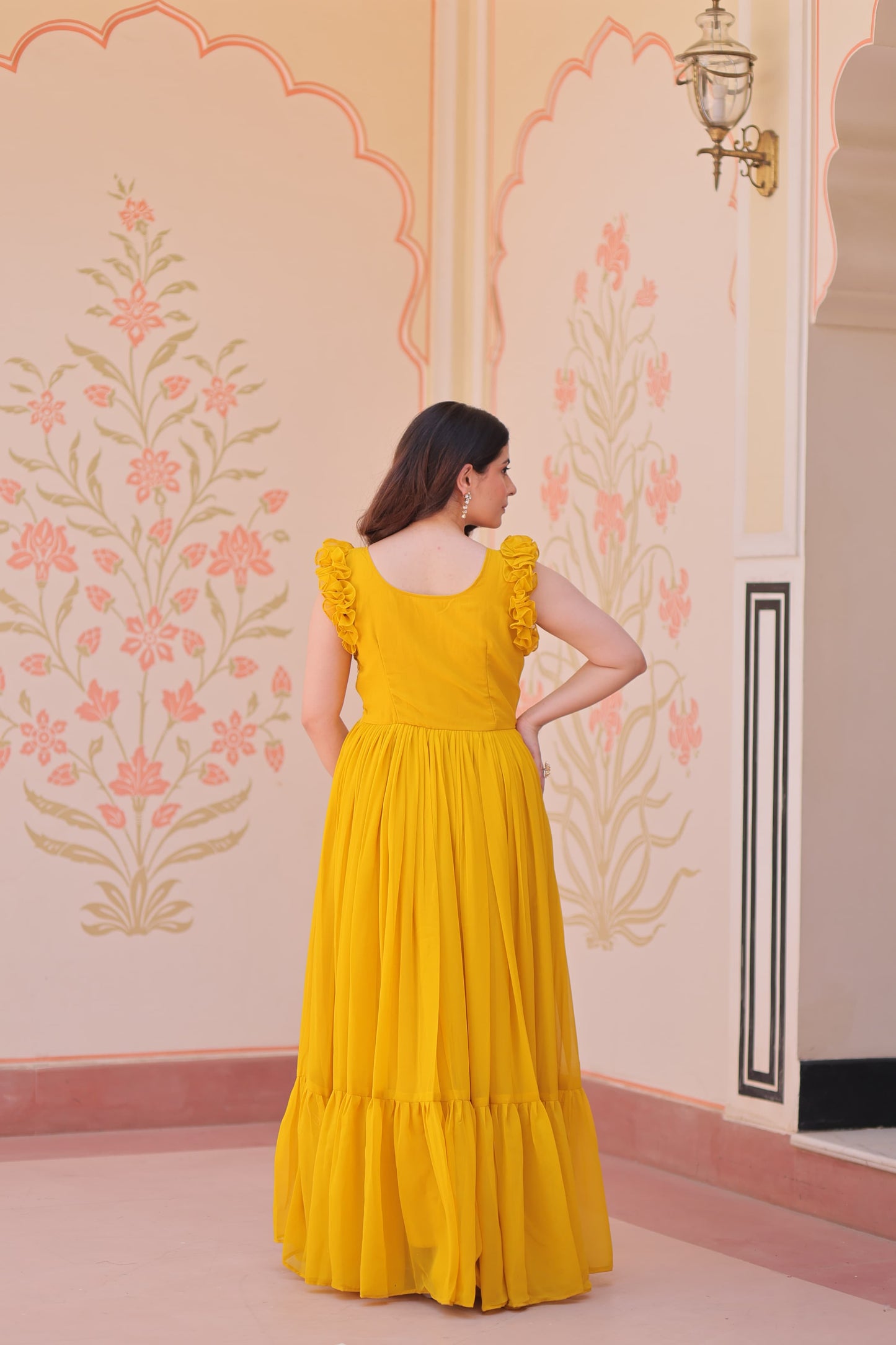Faux Blooming Multithreaded Gown