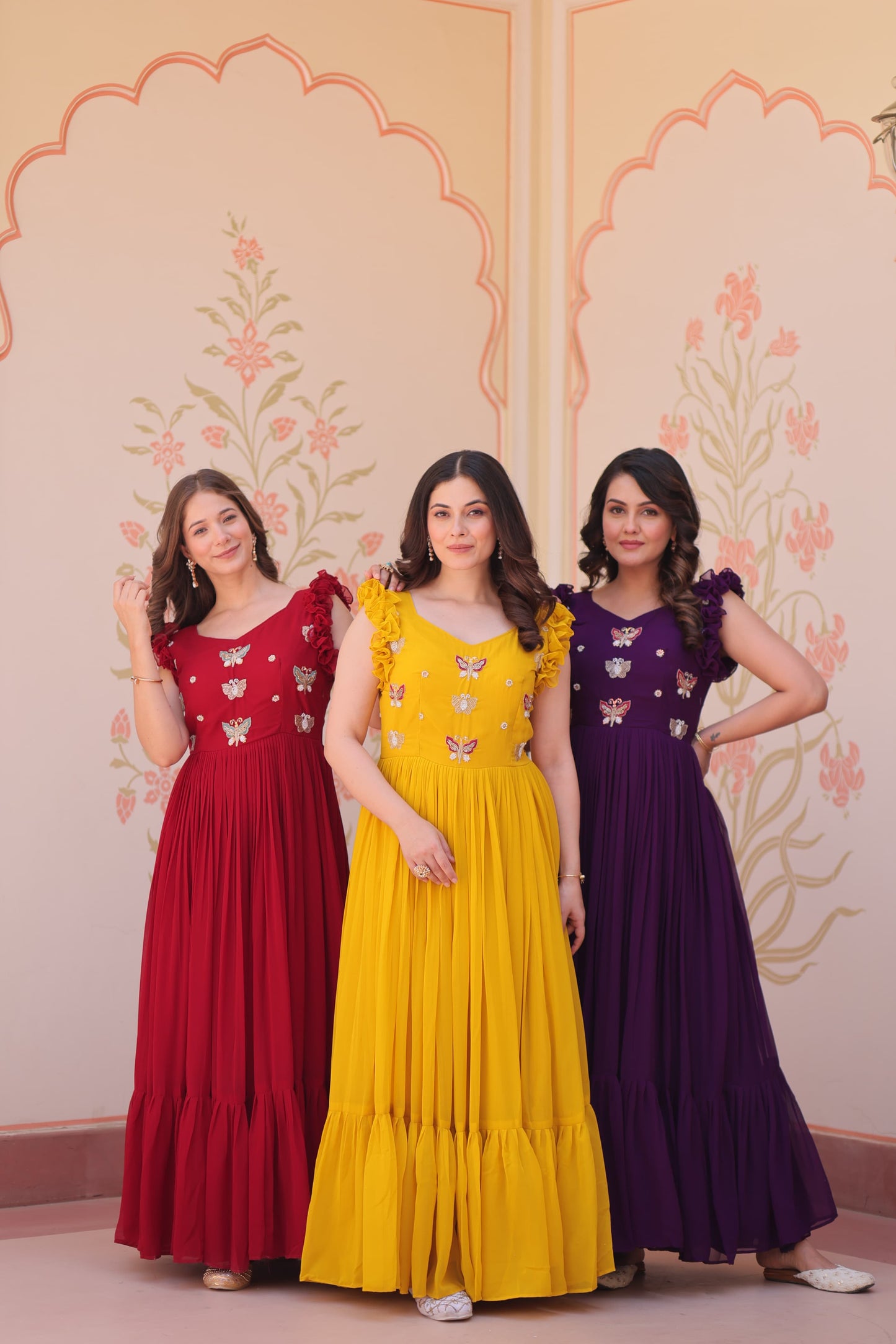Faux Blooming Multithreaded Gown