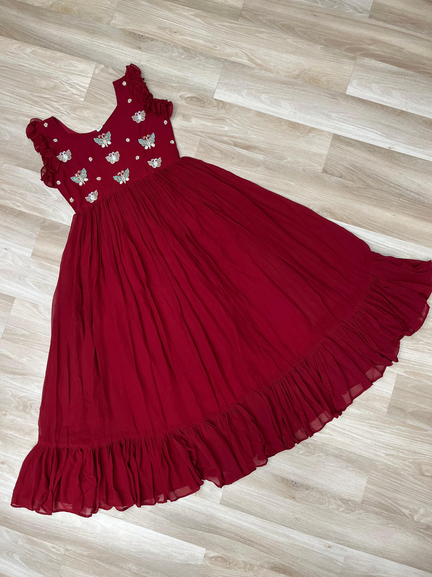 Faux Blooming Multithreaded Gown