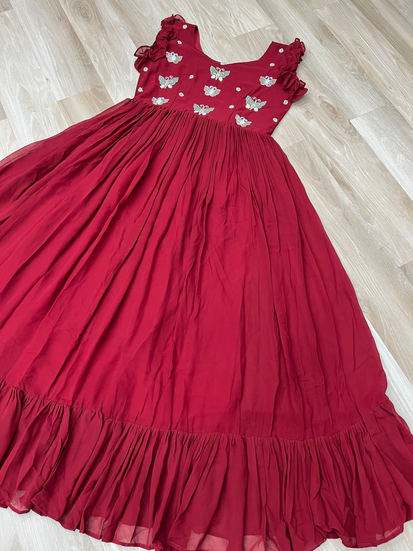 Faux Blooming Multithreaded Gown