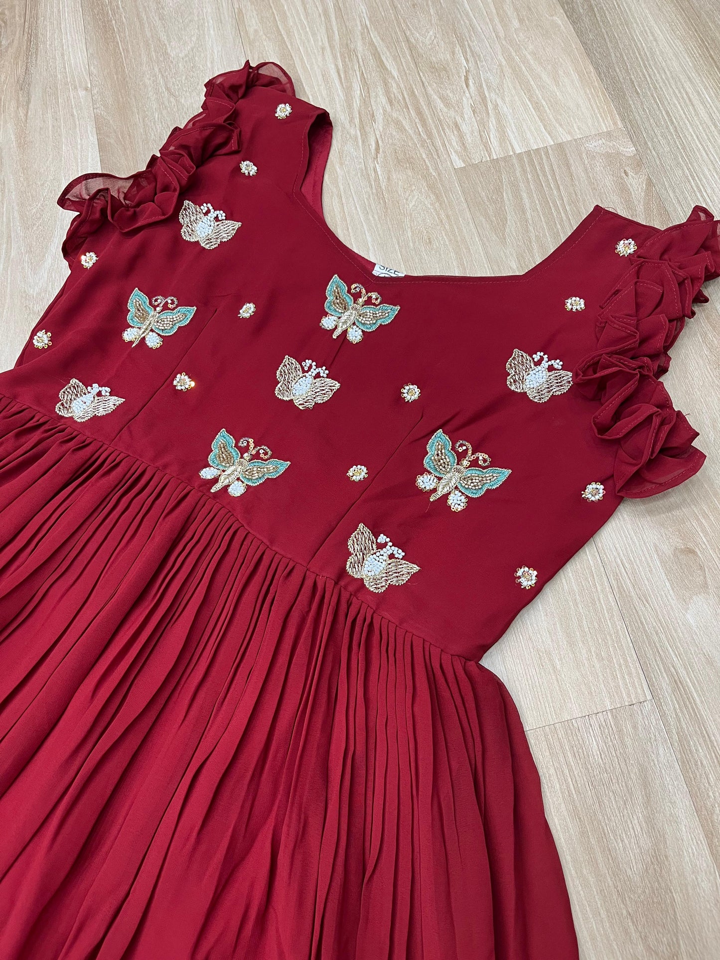Faux Blooming Multithreaded Gown