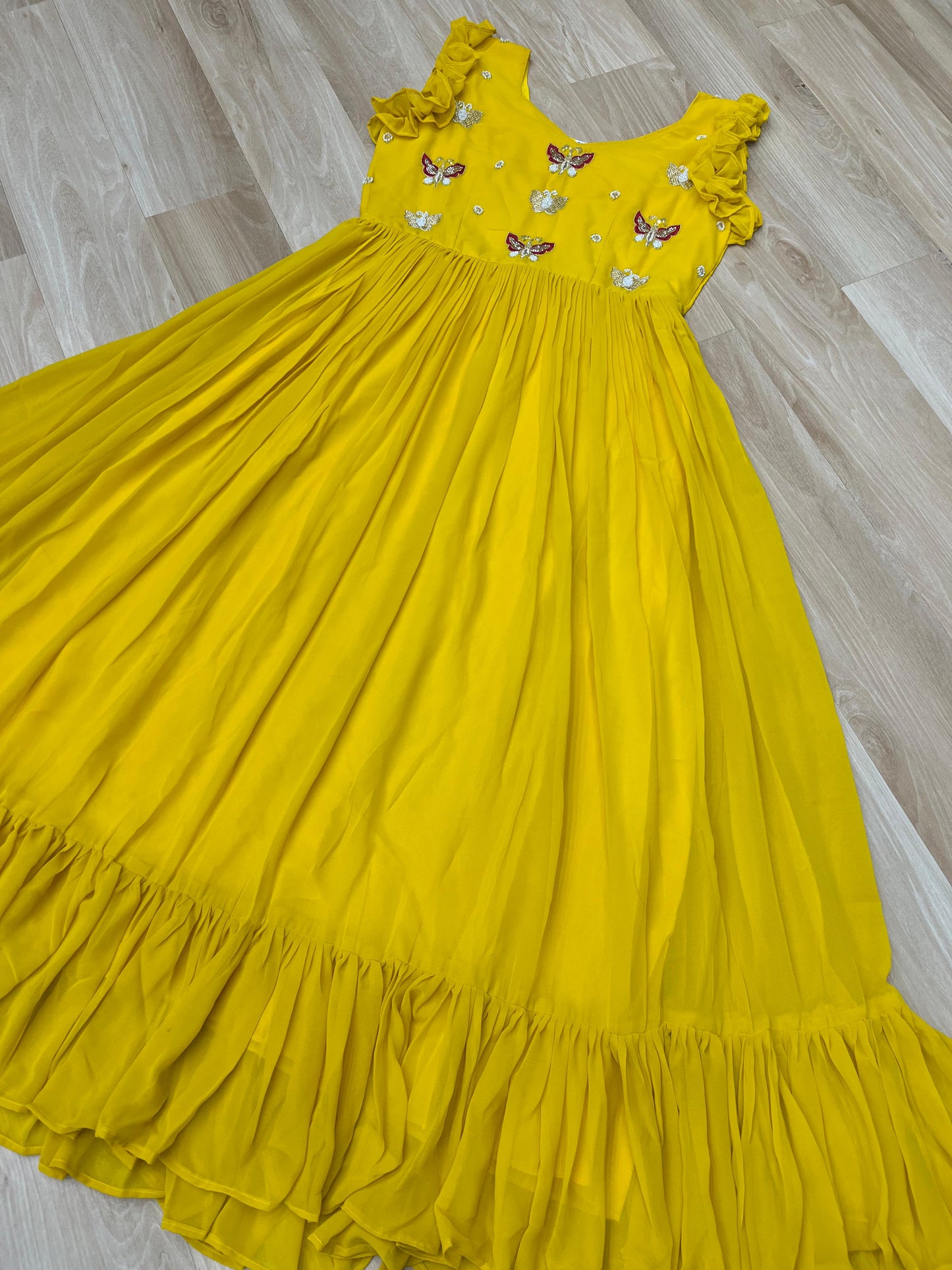 Faux Blooming Multithreaded Gown