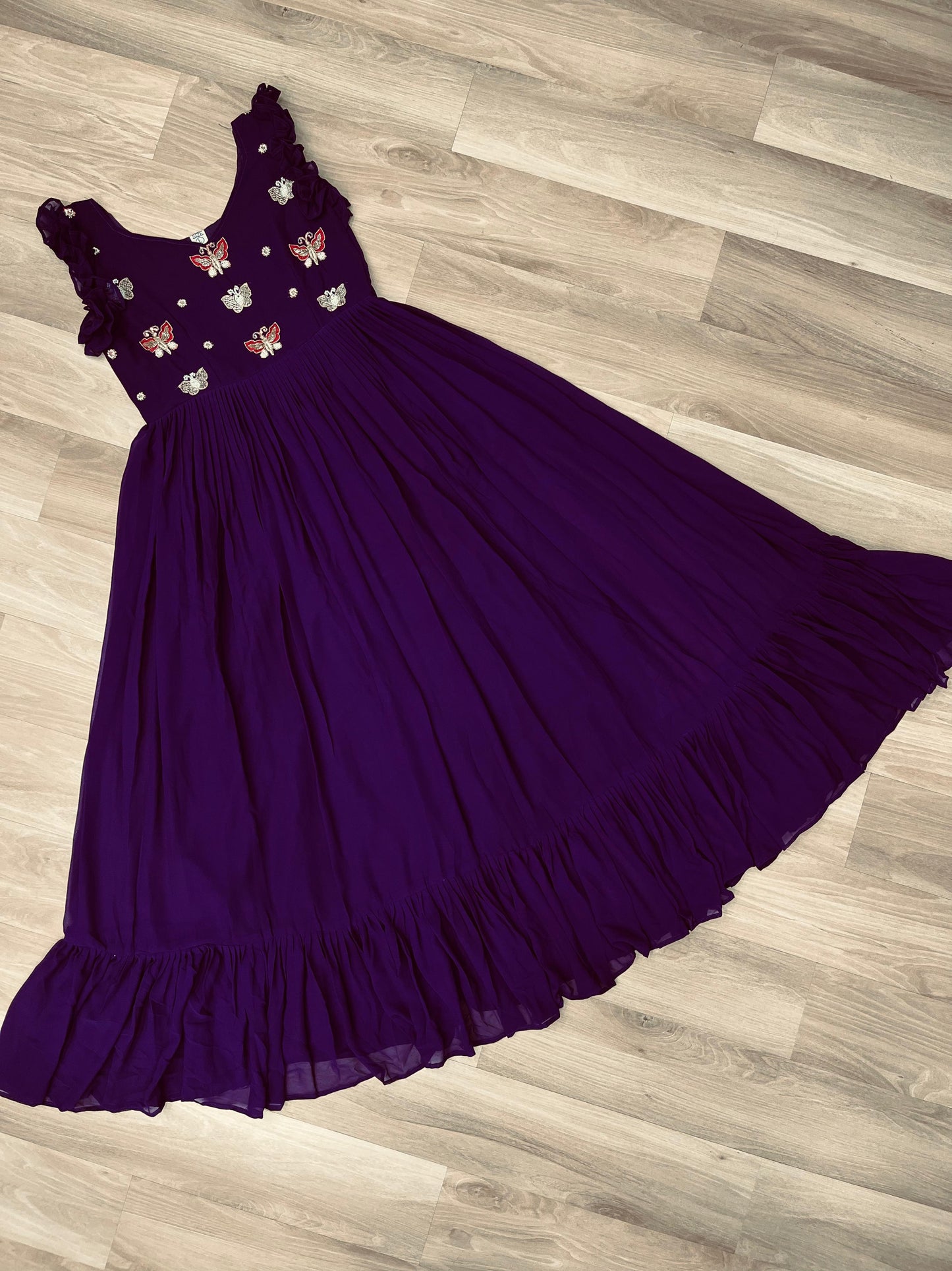 Faux Blooming Multithreaded Gown