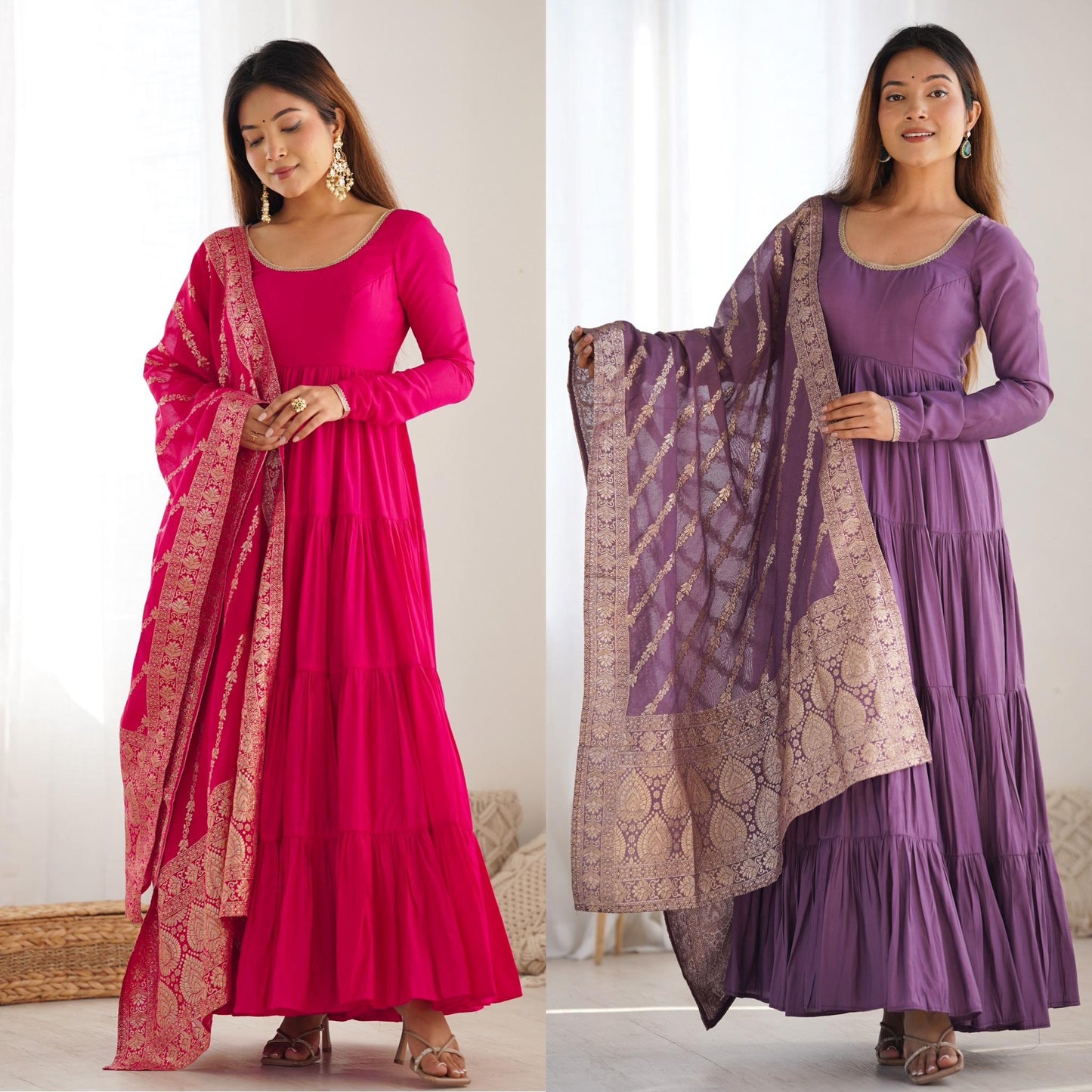 Black Heavy Romansilk Chanderi With Yoke Lace 3pc Kurta Set