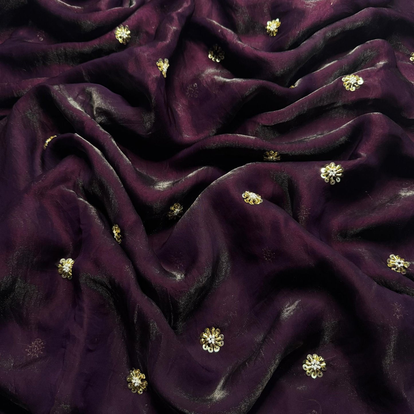 Purple Pure Space Silk With Elegant Texture Saree