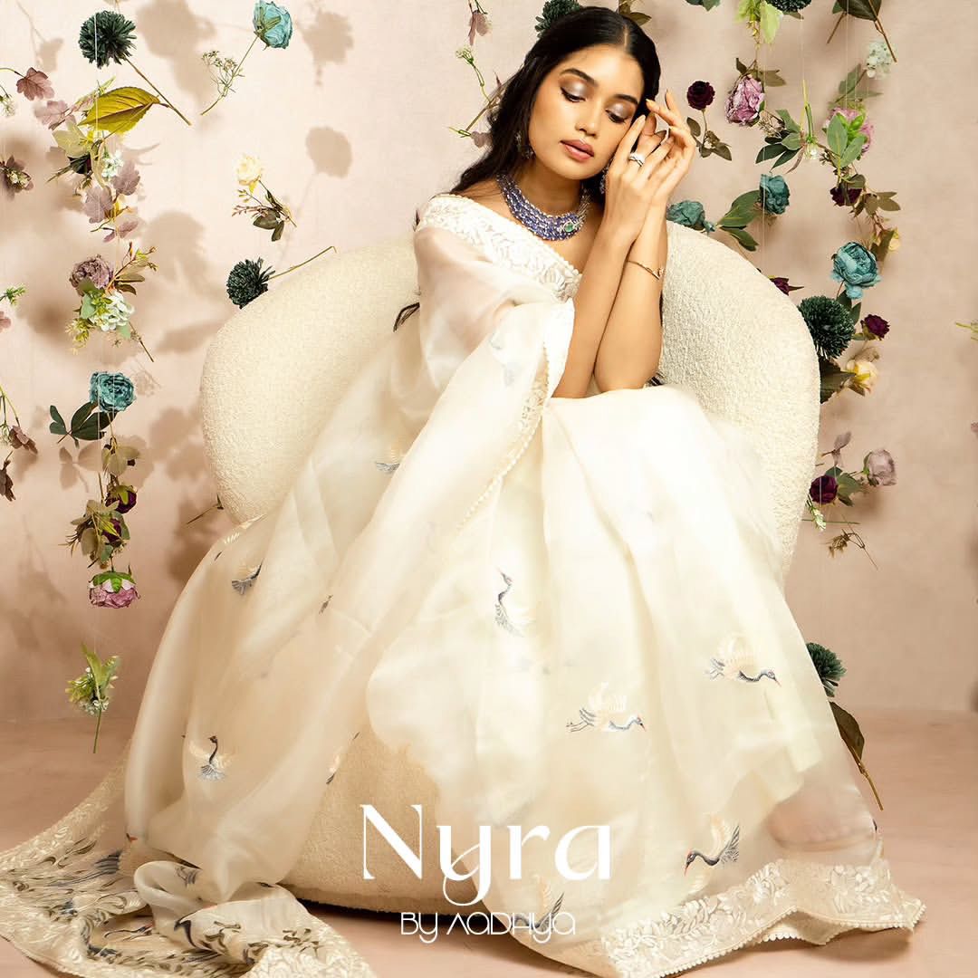 Off White Soft Tebby Silk Saree