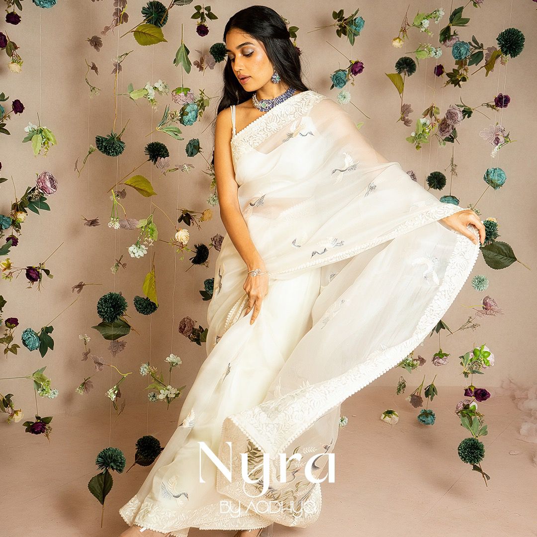 Off White Soft Tebby Silk Saree