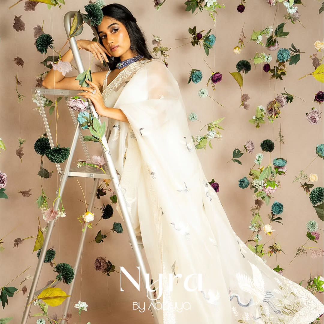 Off White Soft Tebby Silk Saree