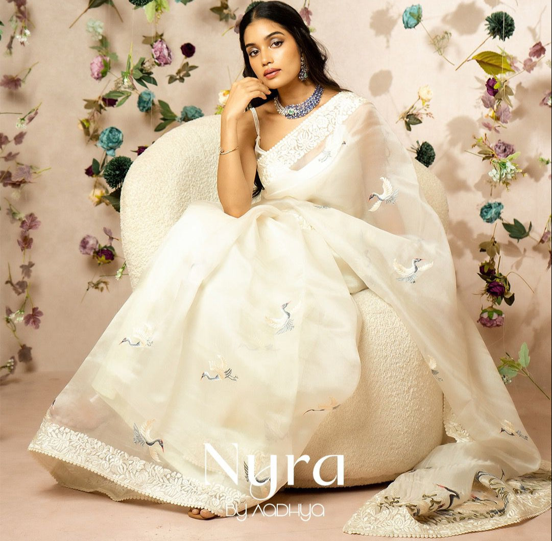 Off White Soft Tebby Silk Saree