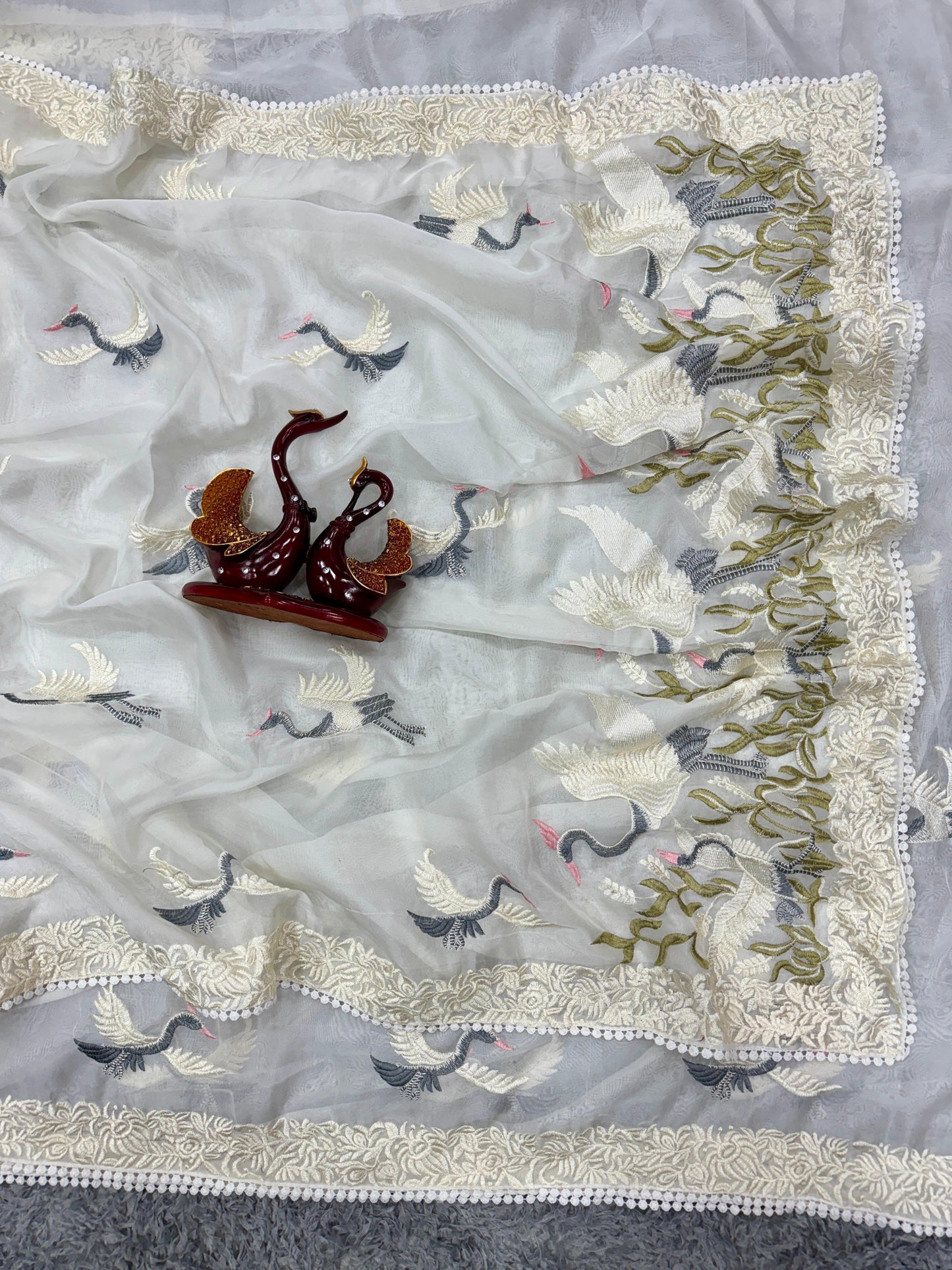 Off White Soft Tebby Silk Saree