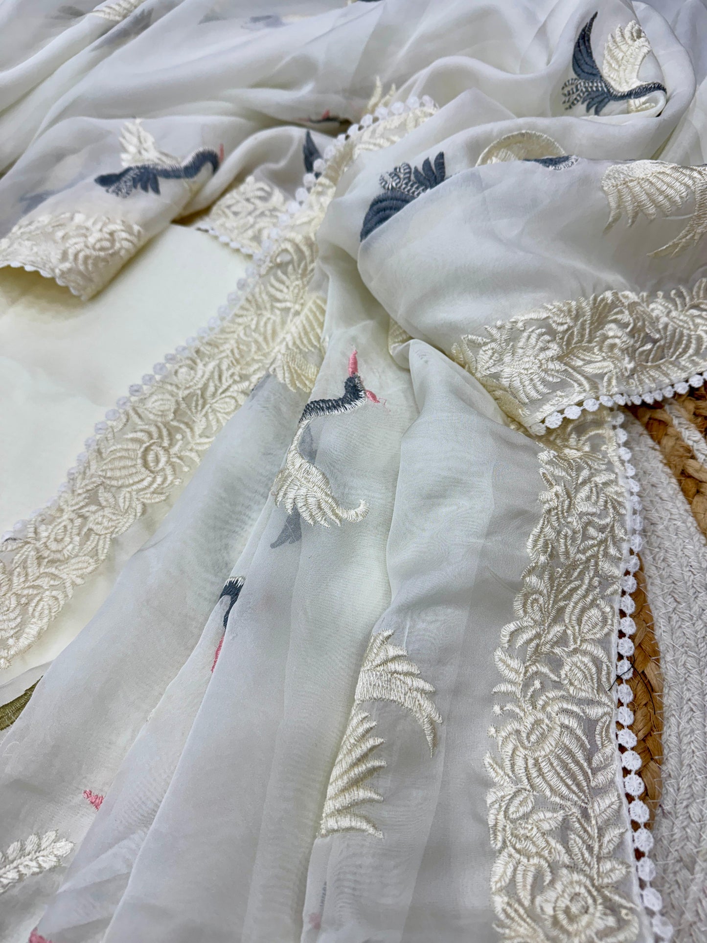 Off White Soft Tebby Silk Saree