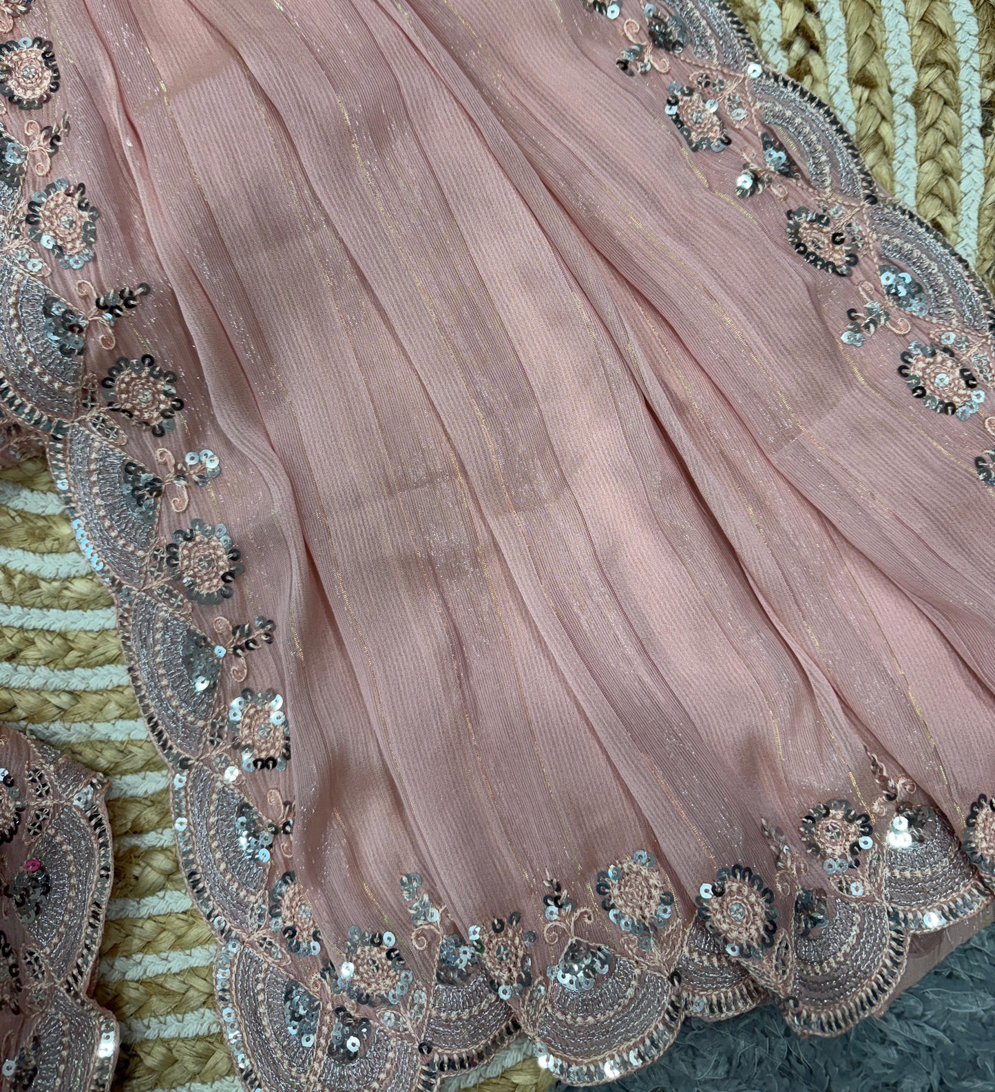 Light Pink Soft Chiffon Saree