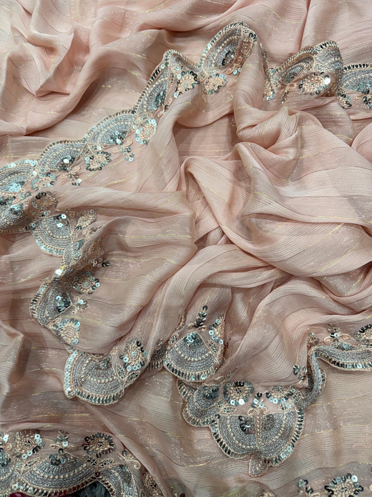 Light Pink Soft Chiffon Saree