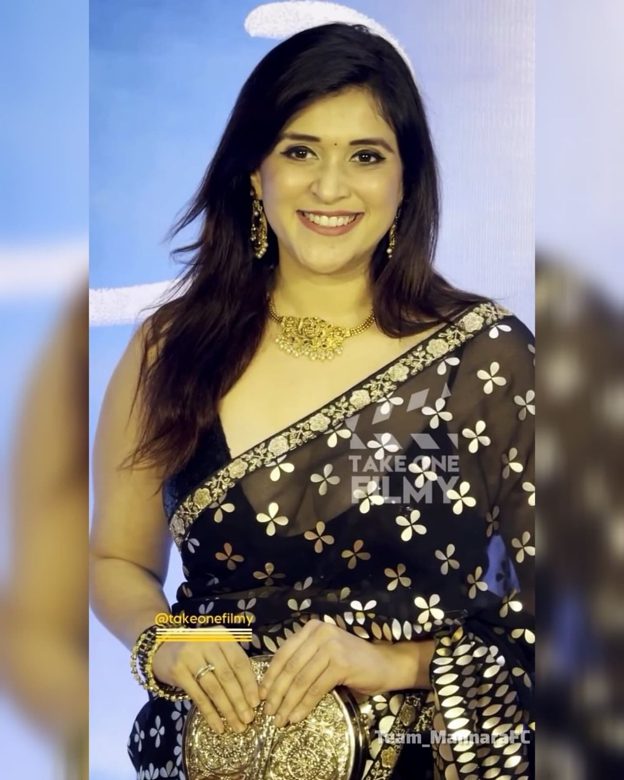 Black Rangoli Silk With Zari & Foil Embroidery Work Saree