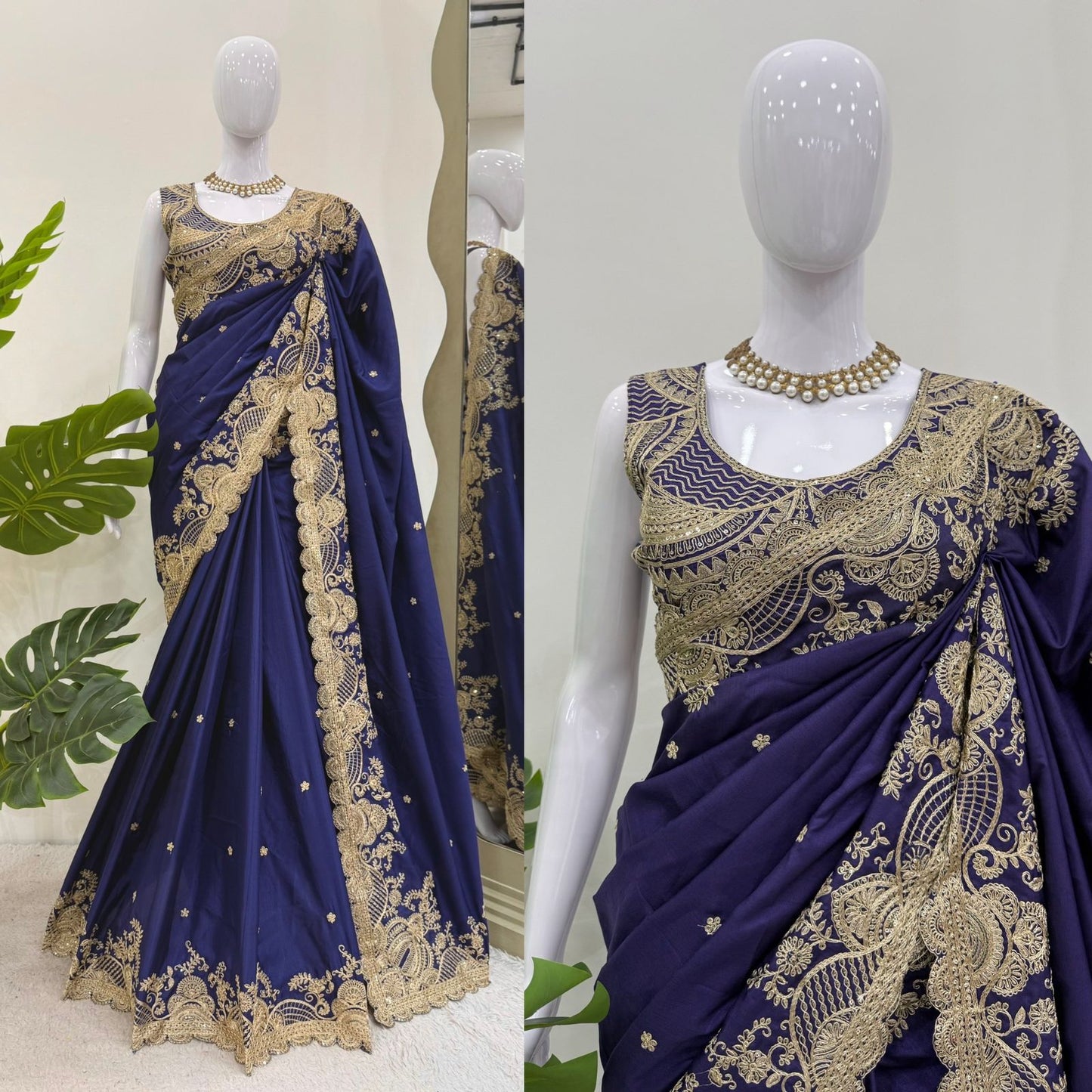 Purple Rangoli Silk Sequins Work Saree
