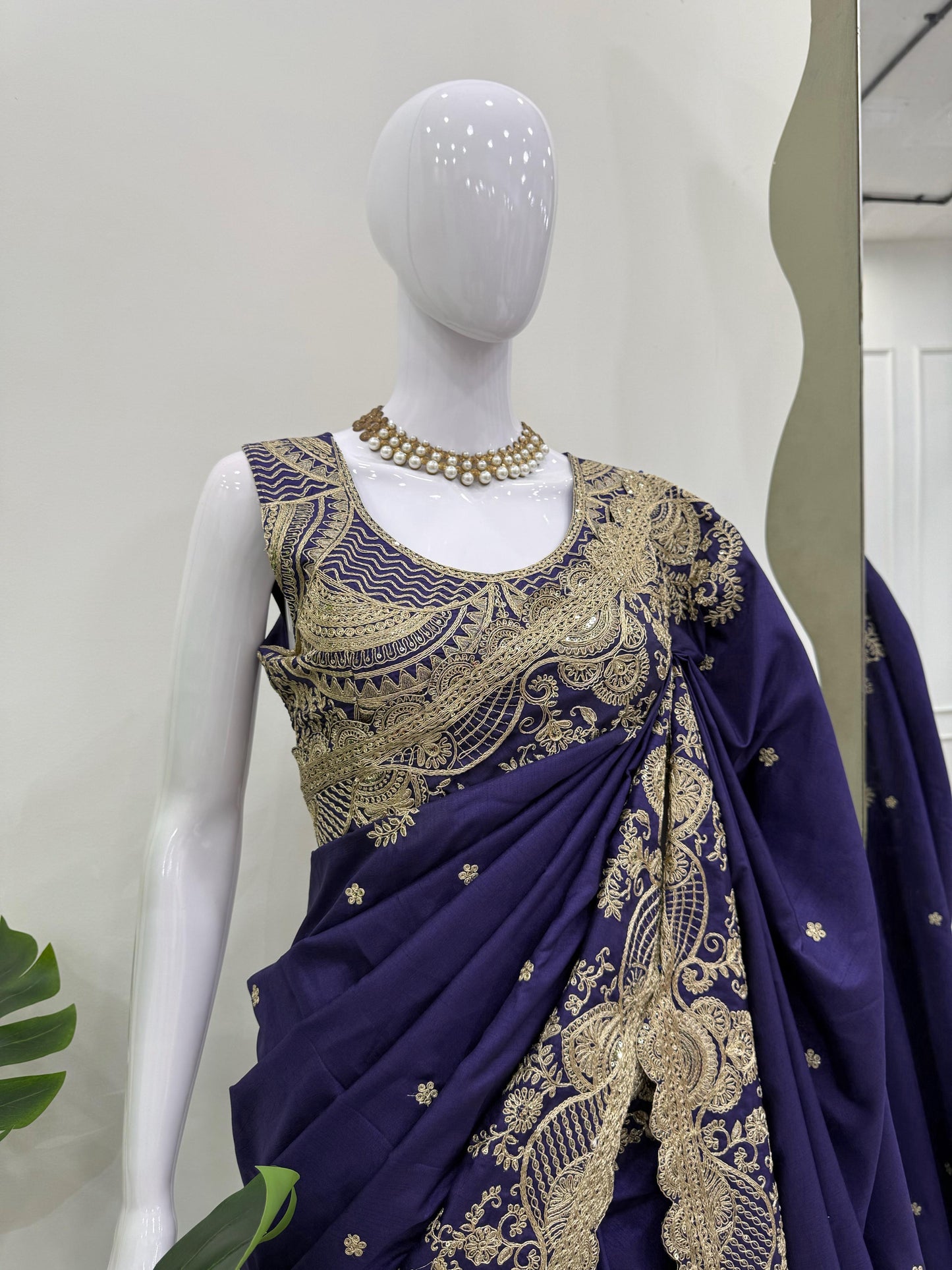 Purple Rangoli Silk Sequins Work Saree