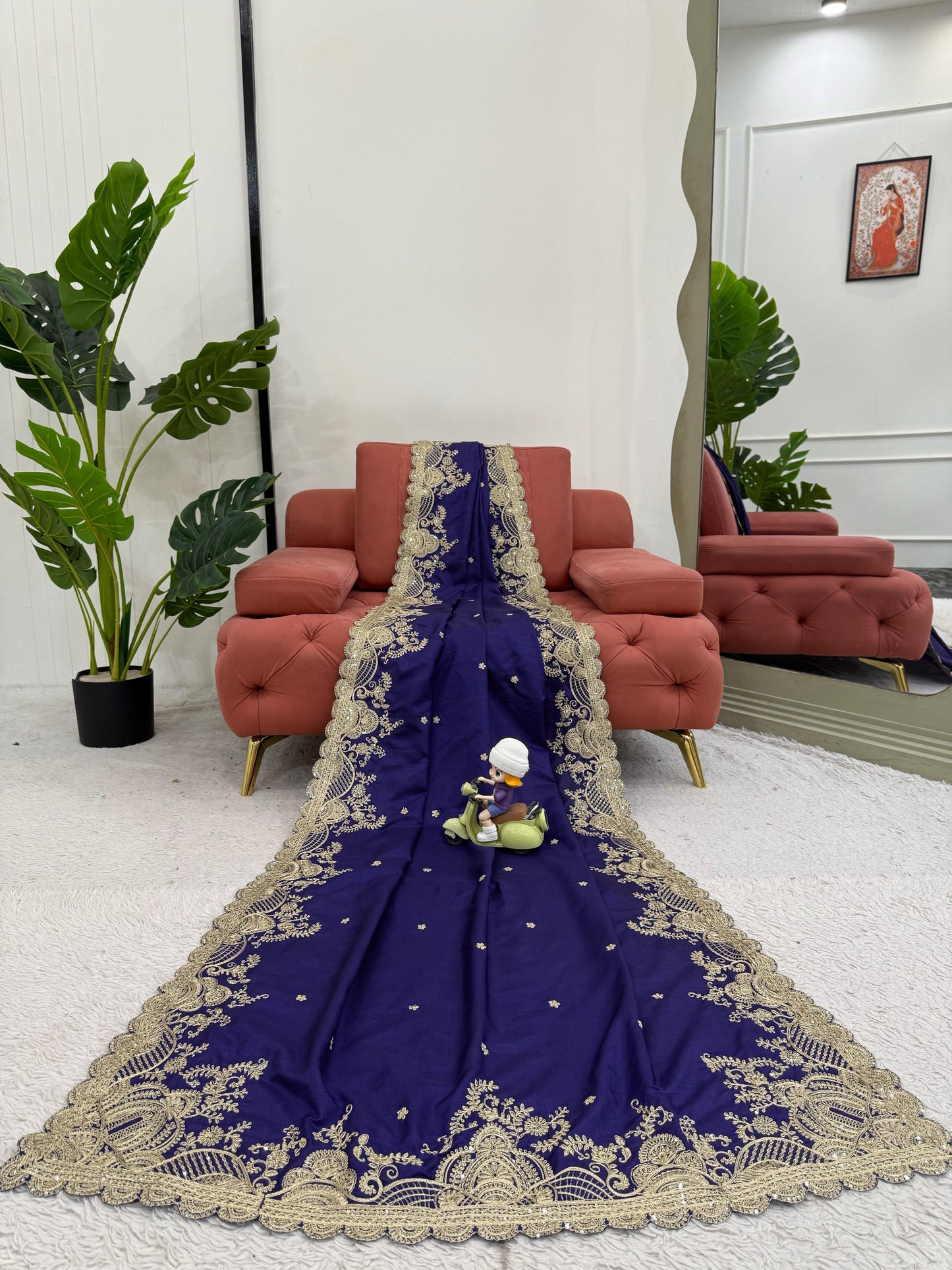 Purple Rangoli Silk Sequins Work Saree
