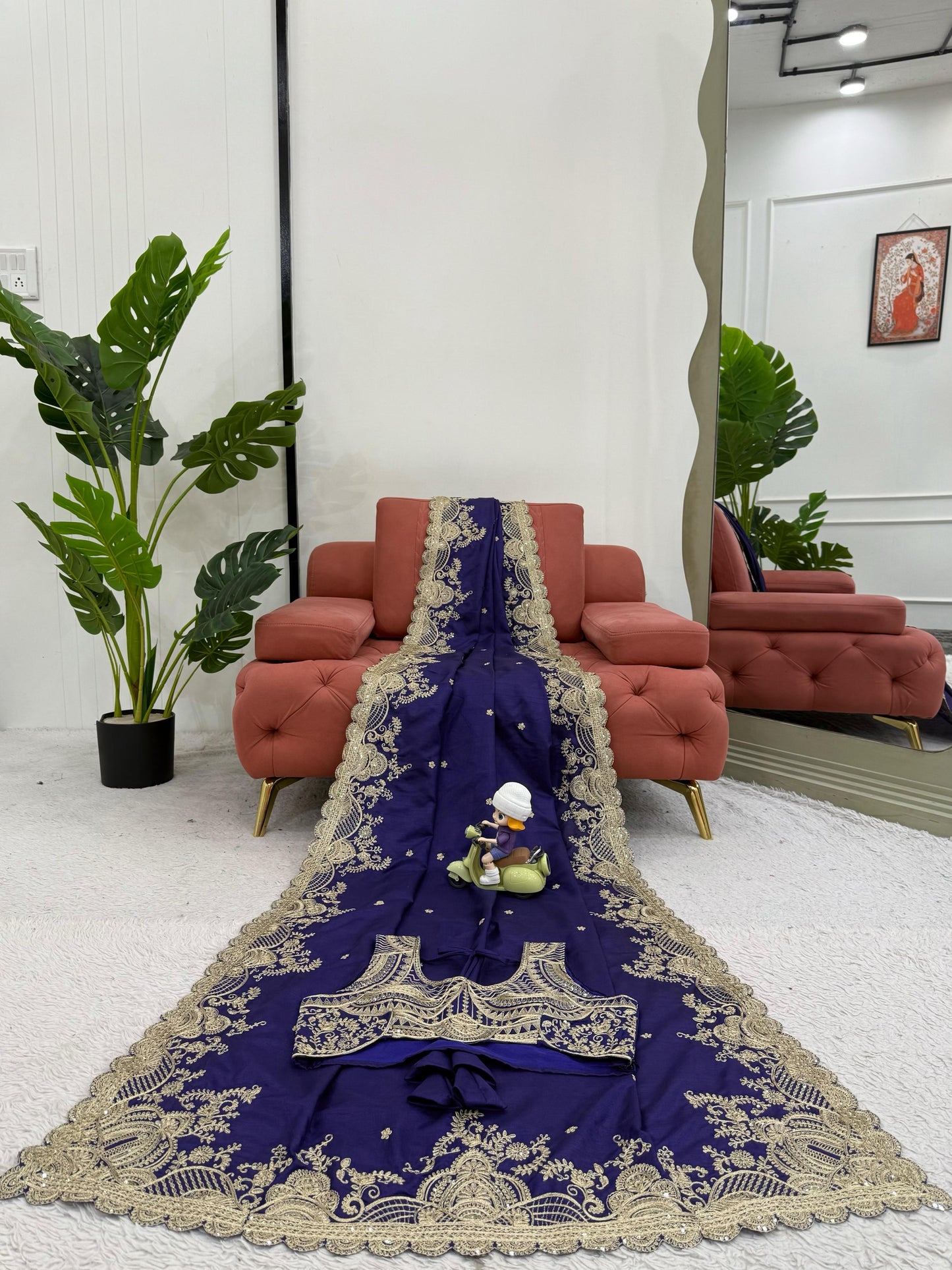 Purple Rangoli Silk Sequins Work Saree