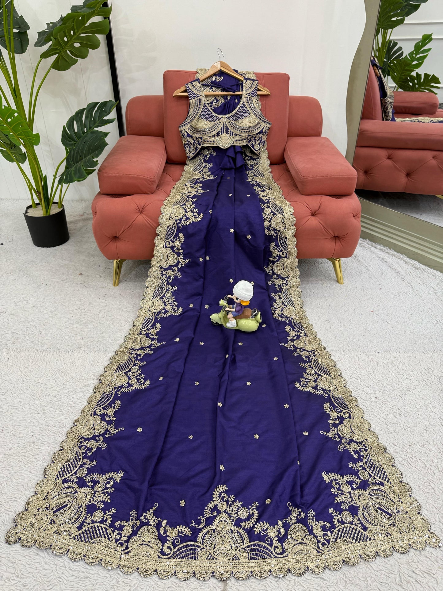Purple Rangoli Silk Sequins Work Saree