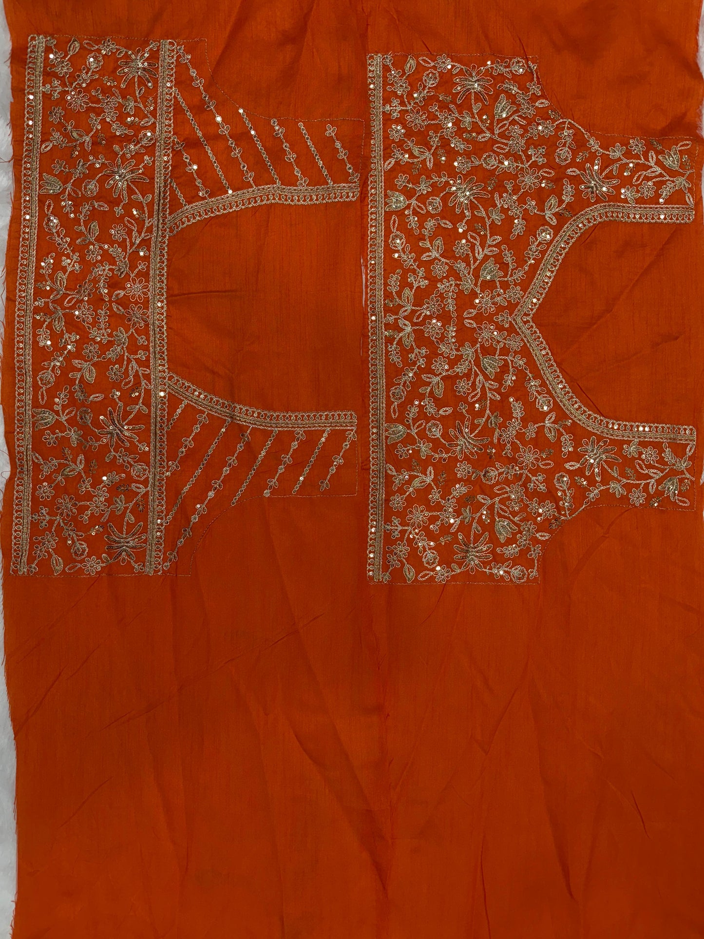 Rust Orange Soft Blooming Vichitra Silk Saree