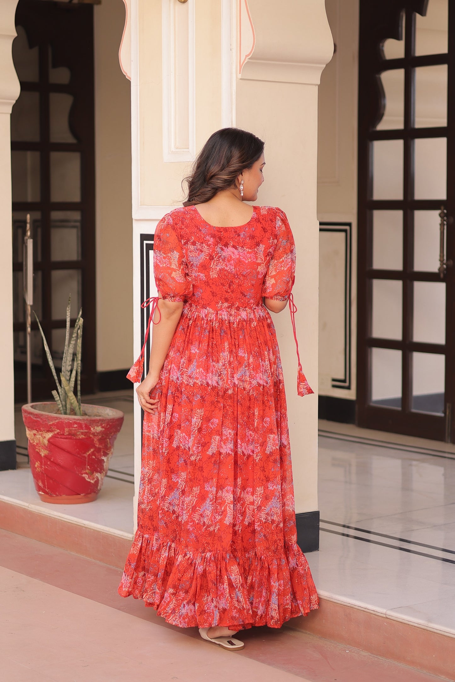 Gajri Faux Georgette with Printed Work